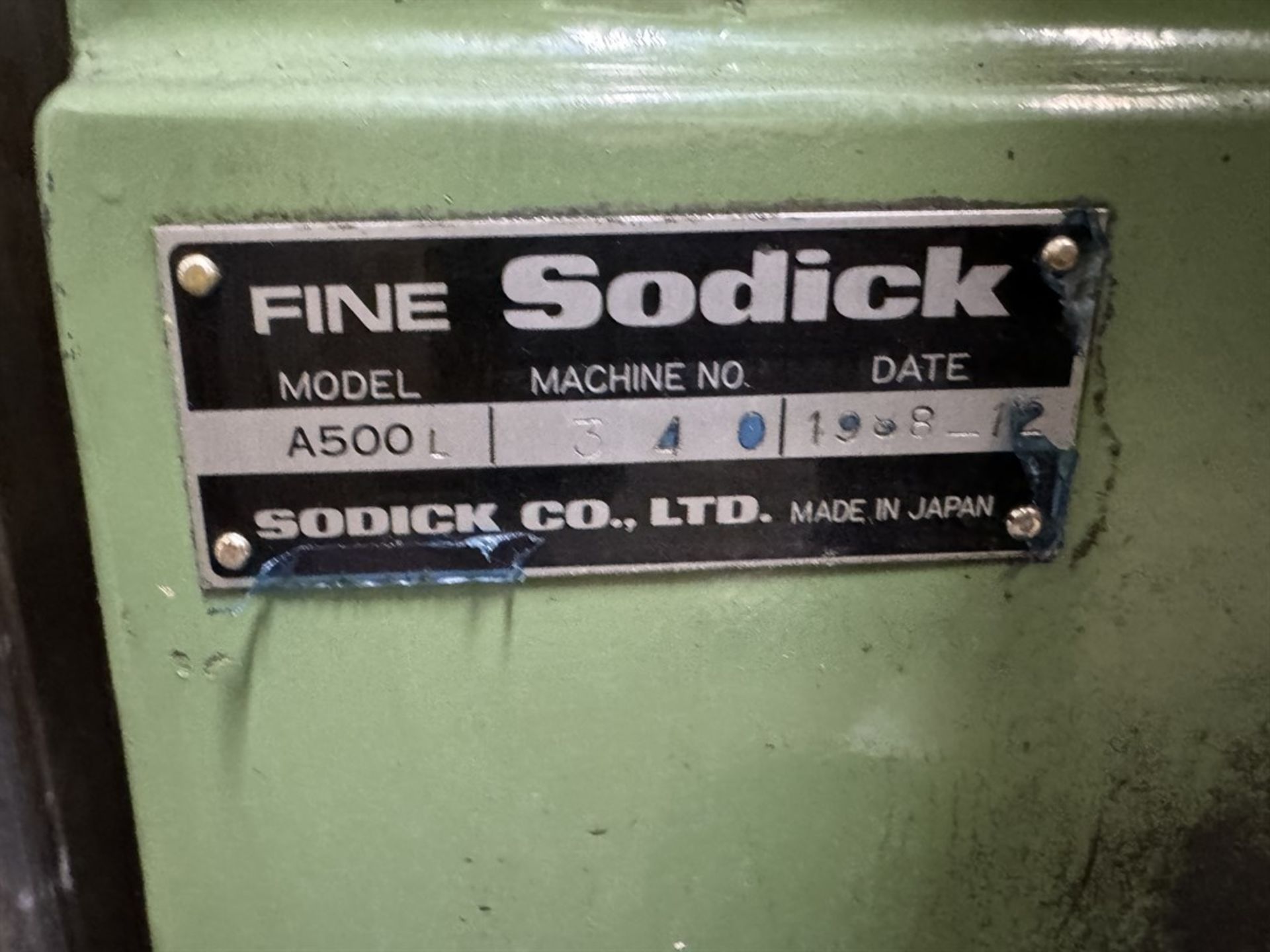 SODICK A500L Wire EDM, s/n 340, FINE MARK XI EDW Control, 19.6”X, 13.7” Y, 10.6”Z (Machine Shop) - Image 6 of 6