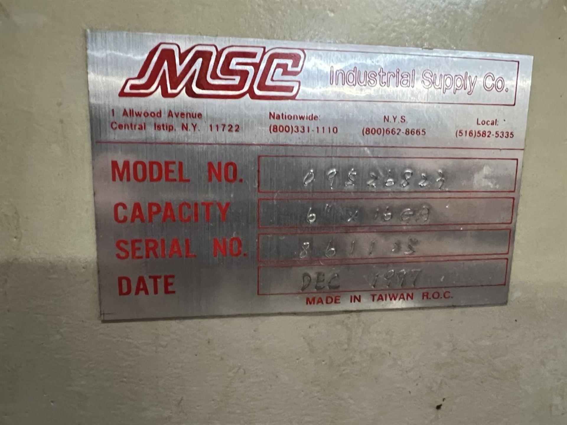 MSC 09526823 Notcher, s/n 861125, 6" x 16 Ga. (Machine Shop) - Image 6 of 7