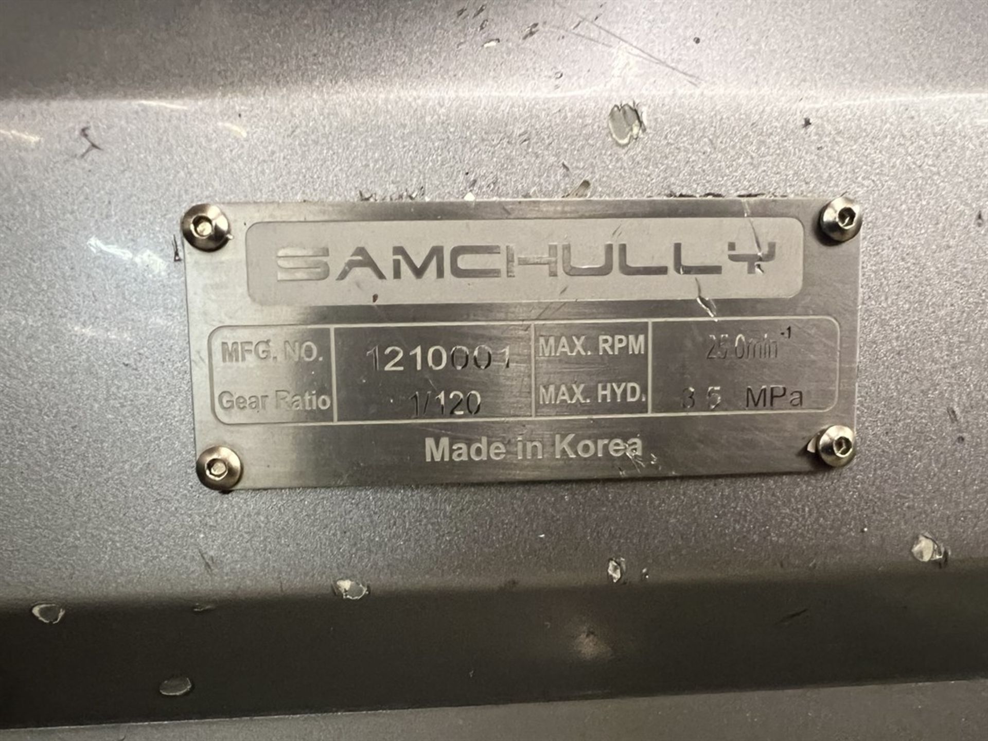 SAMCHULLY S-430F22 4th Axis Rotary Table, s/n 1210001, w/ 18" 3-Jaw Chuck w/ 7-1/2" Hole (Machine - Image 5 of 6