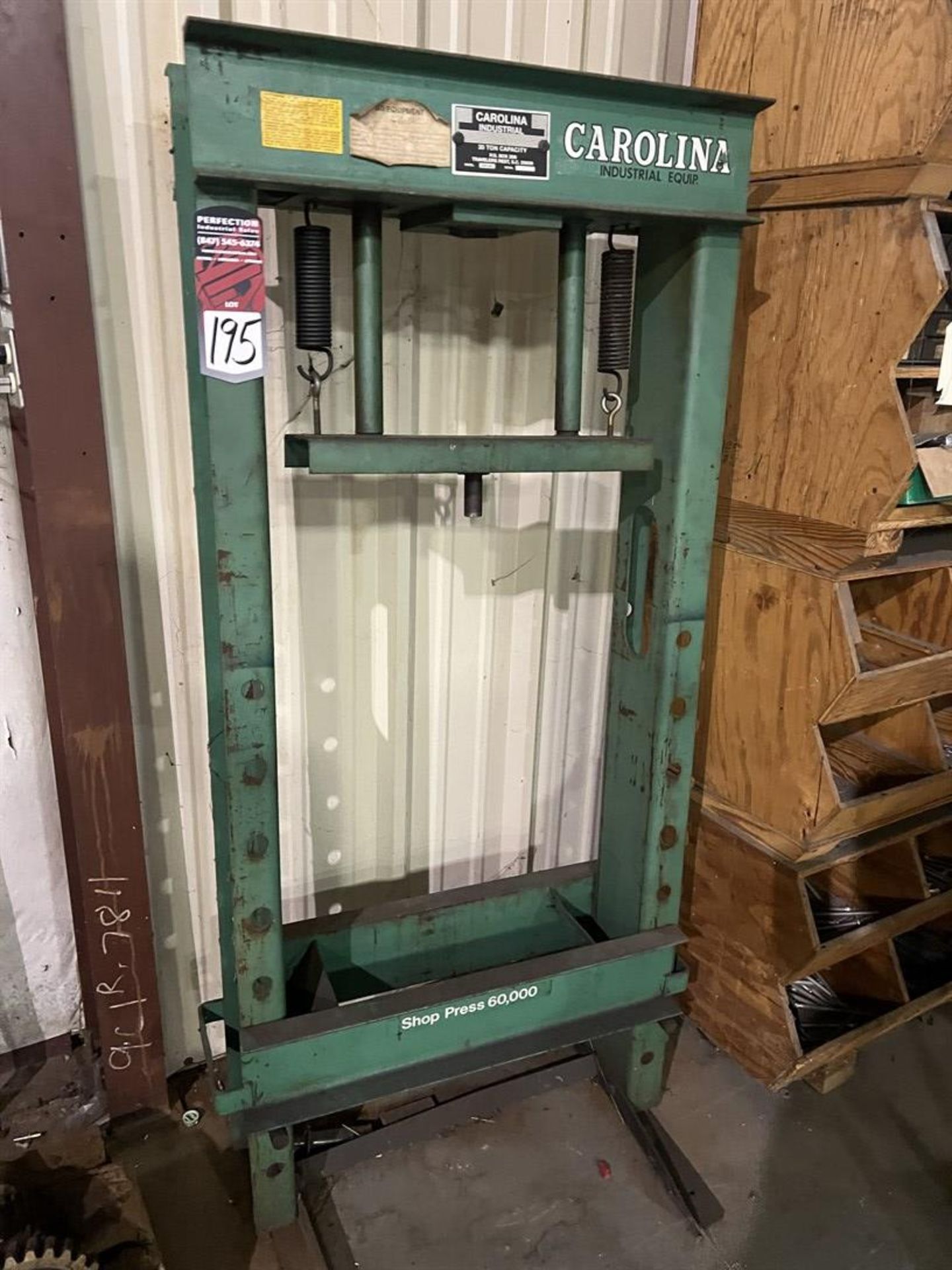 CAROLINA 30-Ton H-Frame Shop Press, (Missing Bottle Jack) (Wing Shop) - Image 2 of 4