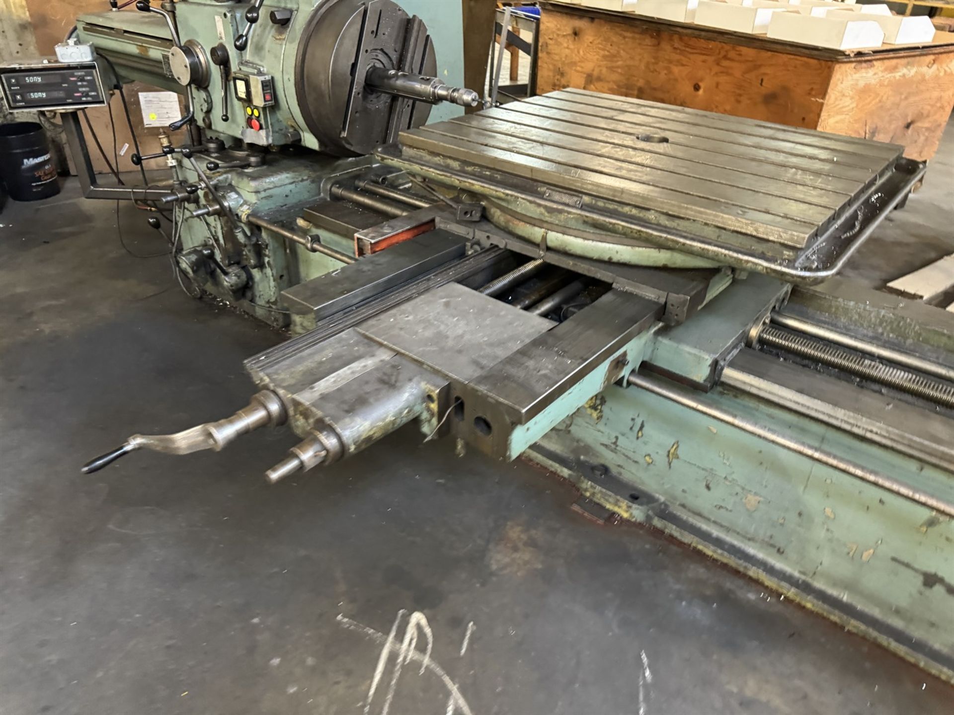 UNION BFT80 4" Horizontal Boring Mill, s/n 24763, 35" x 44" Table, 19" Facing Head, 48"X, 36"Y, 18" - Image 2 of 10