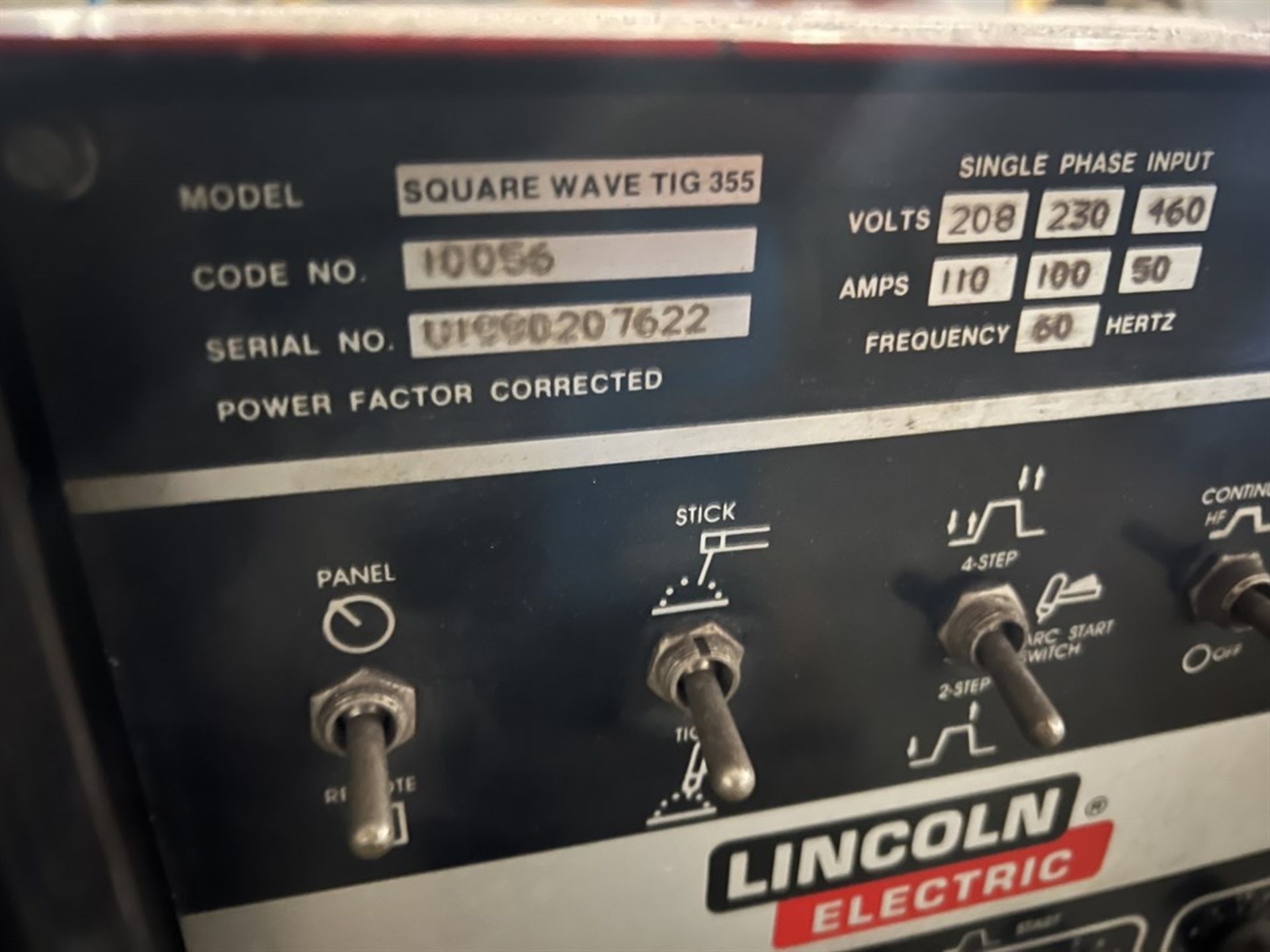 LINCOLN Square Wave TIG-355 Tig Welder, s/n UI990207622 (Building 5) - Image 4 of 4