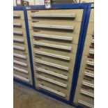 STANLEY VIDMAR 9-Drawer Modular Tool Cabinet w/ Large Assortment of Fasteners, 59"