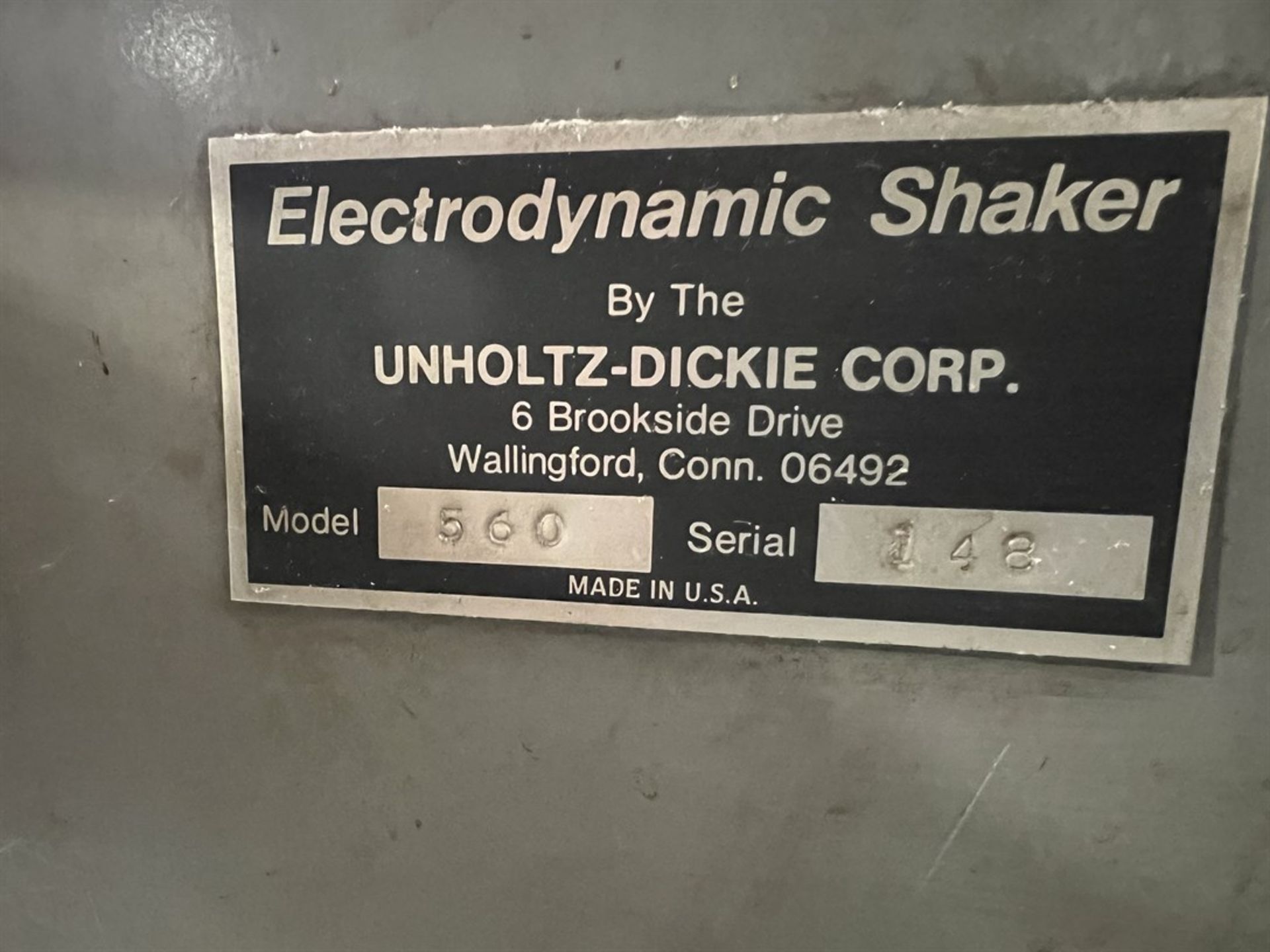 UNHOLTZ-DICKIE 560 Electrodynamic Shaker, s/n 148 (Wing Shop) - Image 7 of 7