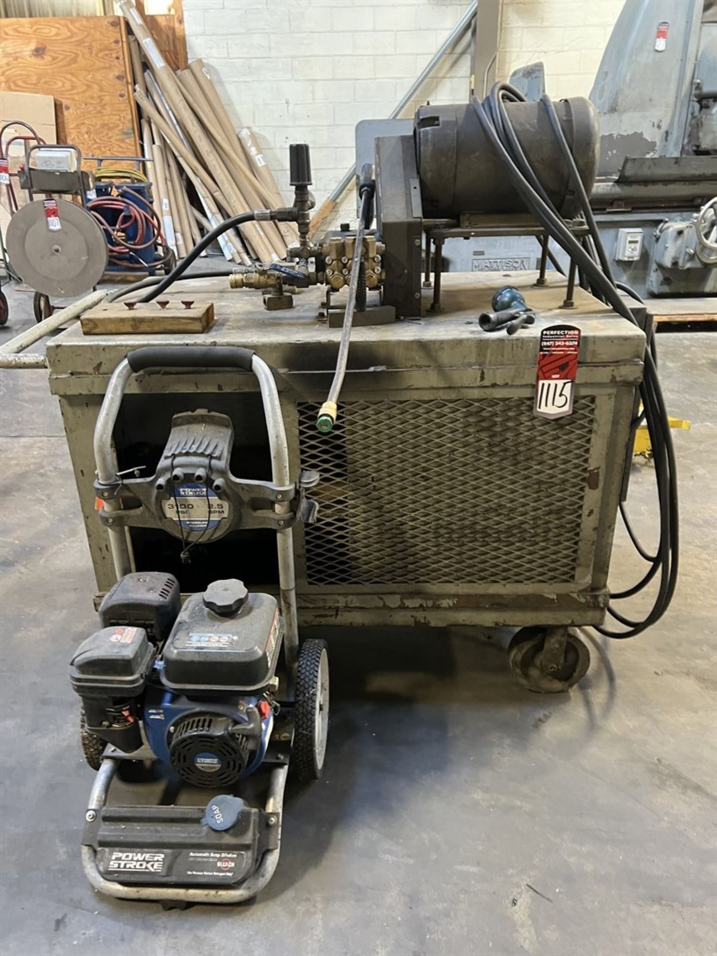 Lot Comprising Mobile Pressure Washer Cart w/ POWER STROKE 3100 PSI Pressure Washer (Machine Shop) - Image 2 of 6
