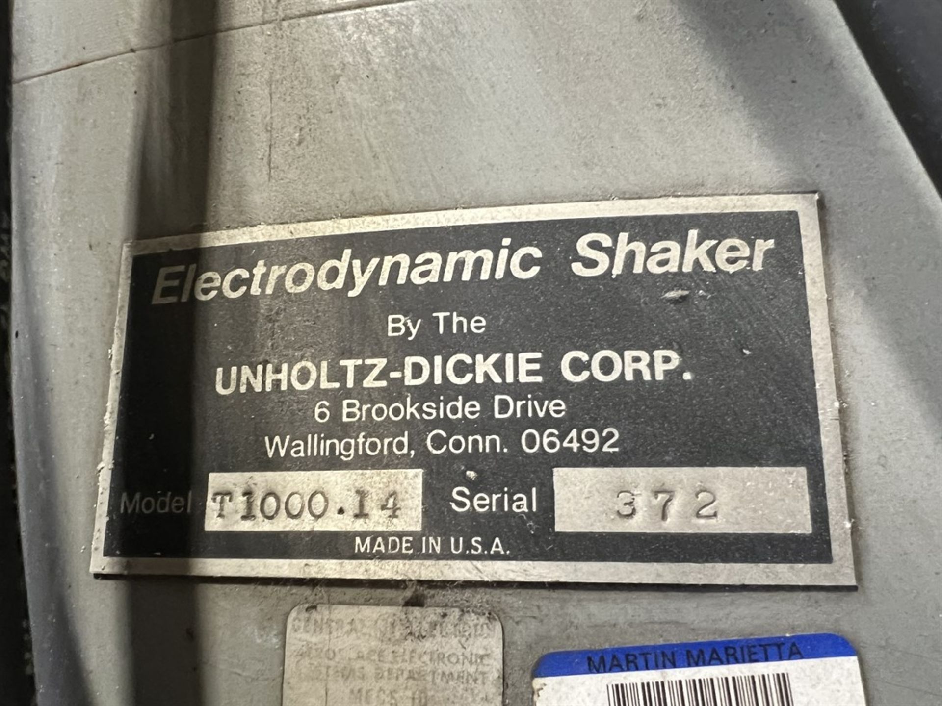 UNHOLTZ-DICKIE T1000.114 Electrodynamic Shaker, s/n 372 (Wing Shop) - Image 8 of 8