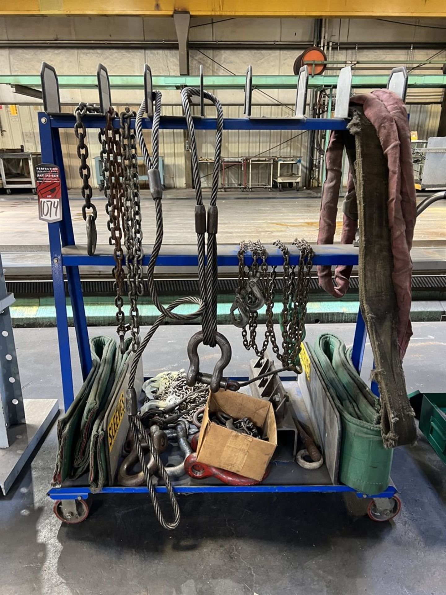 Rolling Rack w/ Slings, Chains, Eye Bolts, and Shackles (Machine Shop) - Image 2 of 4