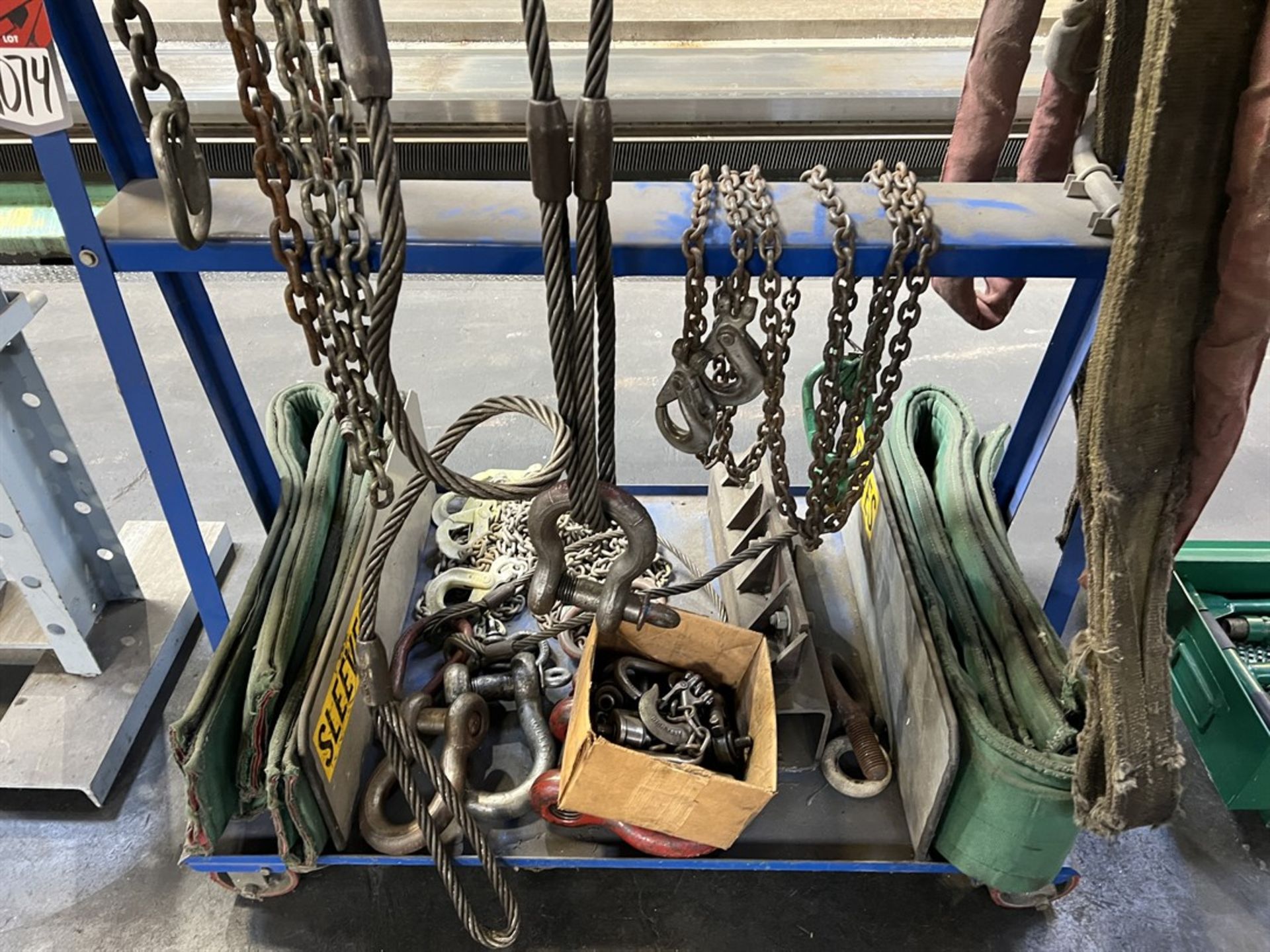 Rolling Rack w/ Slings, Chains, Eye Bolts, and Shackles (Machine Shop) - Image 4 of 4