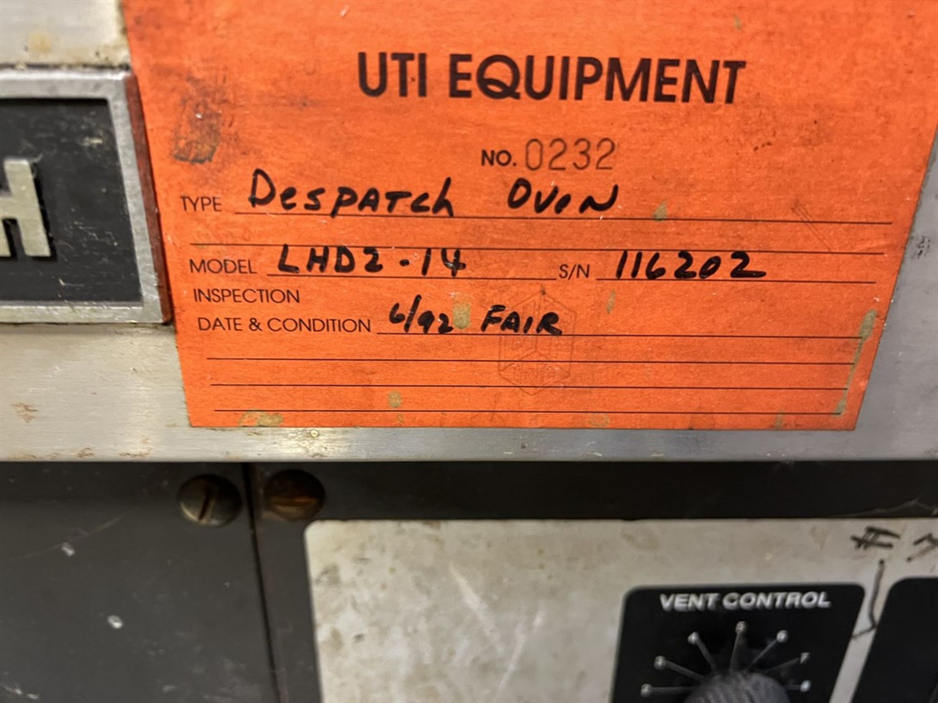 DESPATCH LHD2-14 Oven, s/n 116202 (Wing Shop) - Image 6 of 8