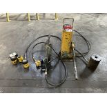 Lot Comprising Assorted Enerpac Hydraulic Pumps and Cylinders (Machine Shop)