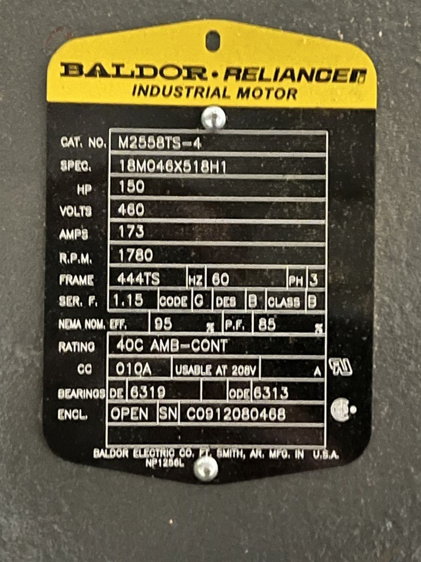 BALDOR 150 HP Motor (Building 5) - Image 3 of 3
