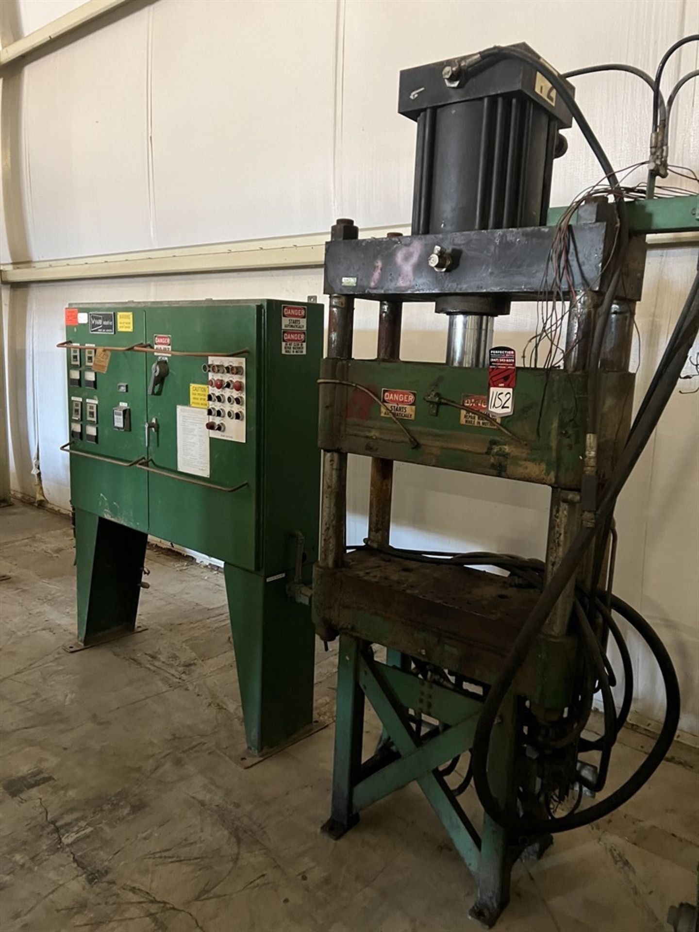 WYARD 113 Ton Hydraulic Press w/ Control Cabinet and 15 HP Hydraulic Unit (Building 5)