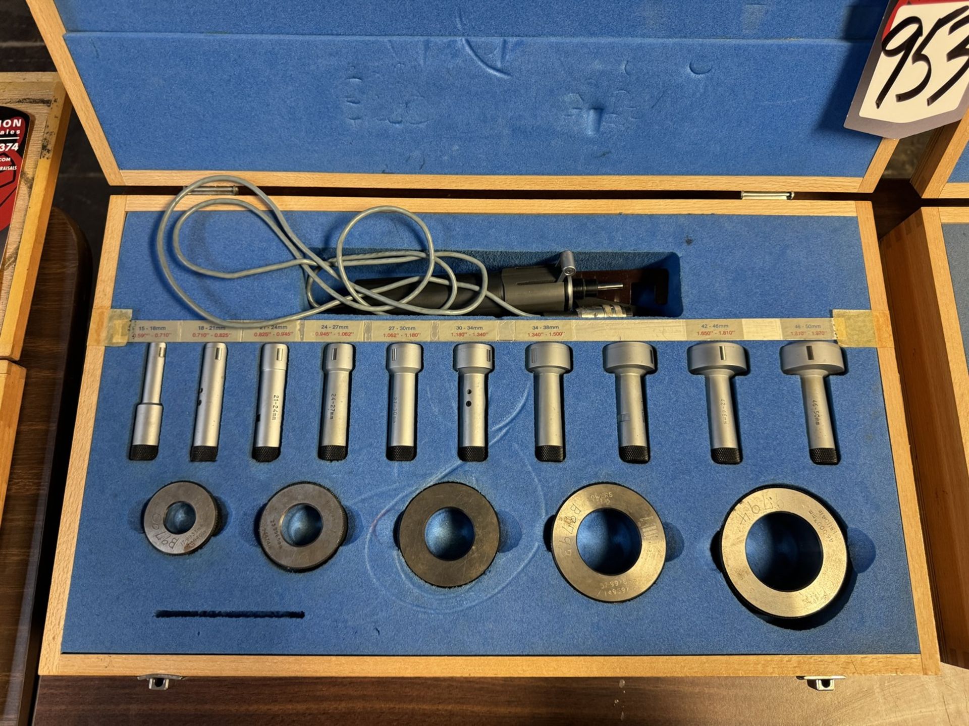 FOWLER .590-1.970" Inside Hole Micrometer w/ Setting Rings - Image 2 of 2