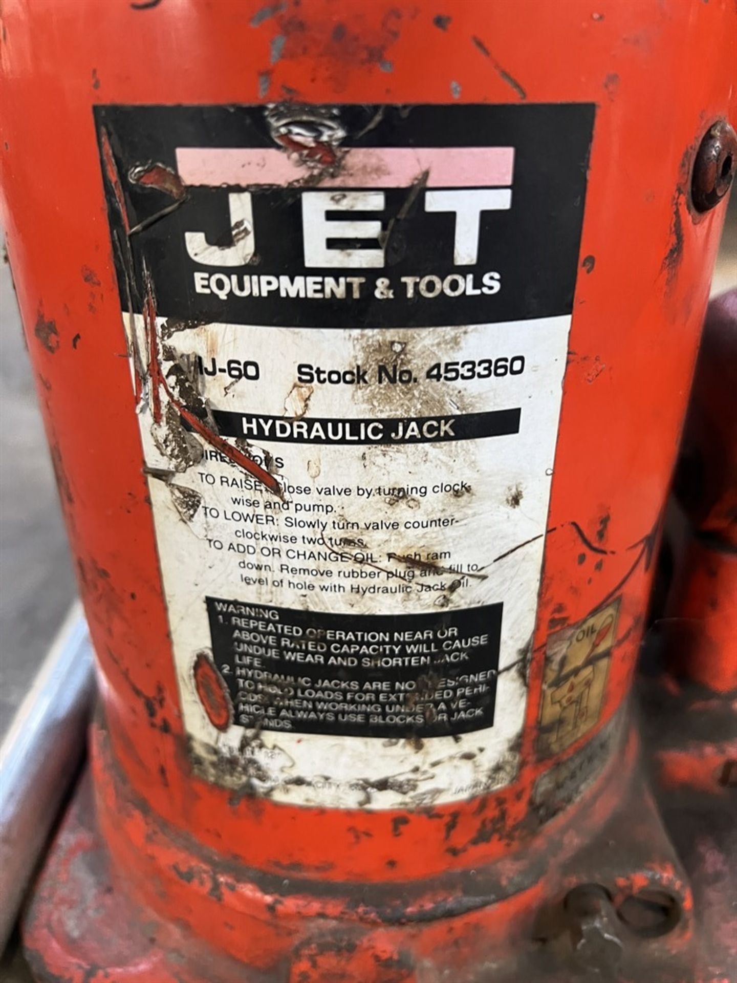 JET JHJ-60 60-Ton Hydraulic Jack (Machine Shop) - Image 3 of 3