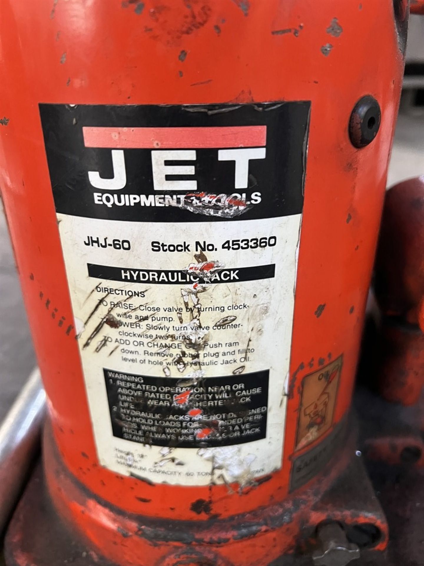 JET JHJ-60 60-Ton Hydraulic Jack (Machine Shop) - Image 3 of 3