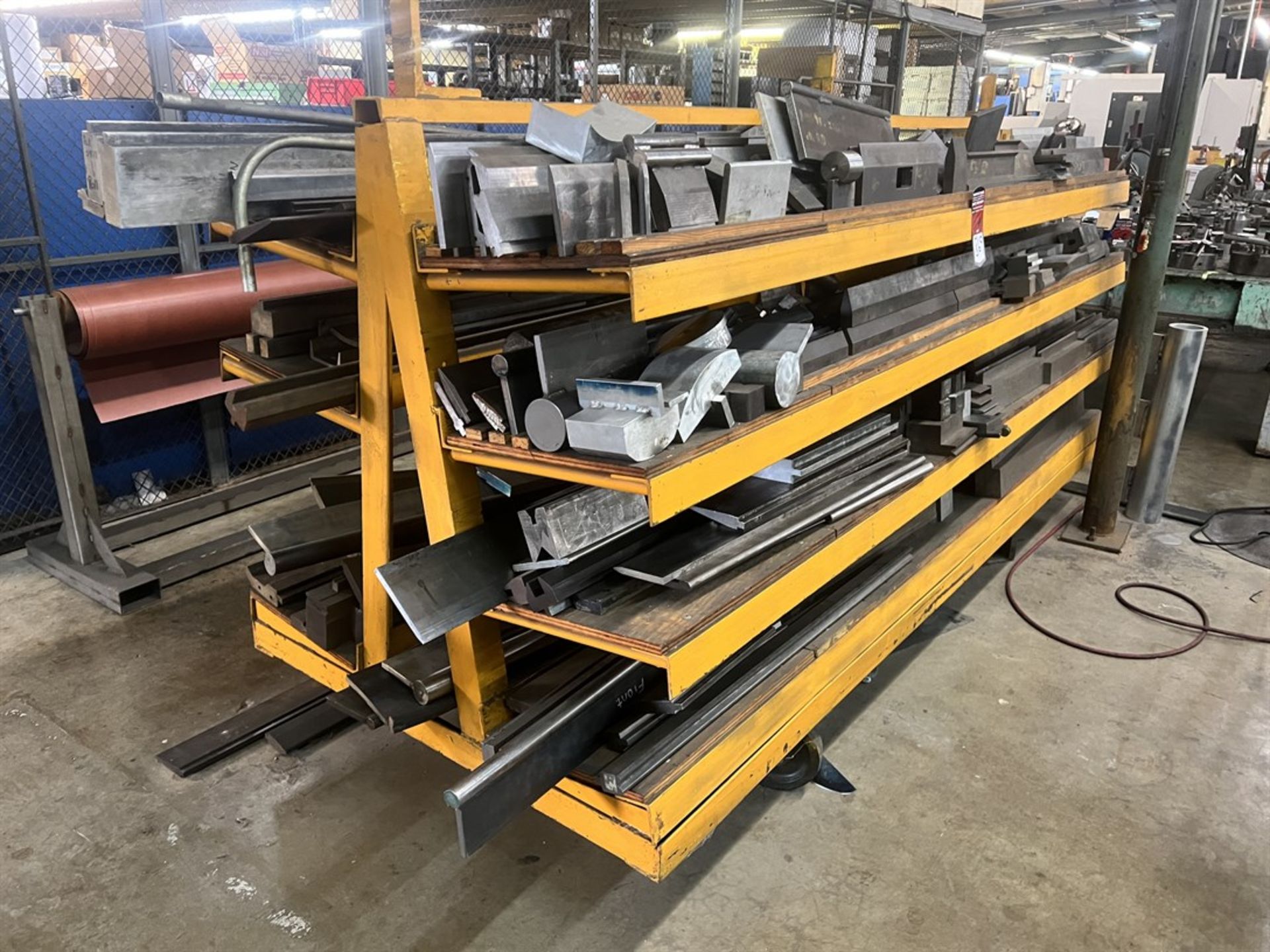 Lot of Assorted Press Brake Tooling w/ Rolling Rack (Machine Shop)