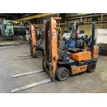 TOYOTA 5FGC30 LP Forklift, s/n 5FGCU30-10487, 6000 Lb Capacity, 2-Stage Mast, OH Protection (Machine