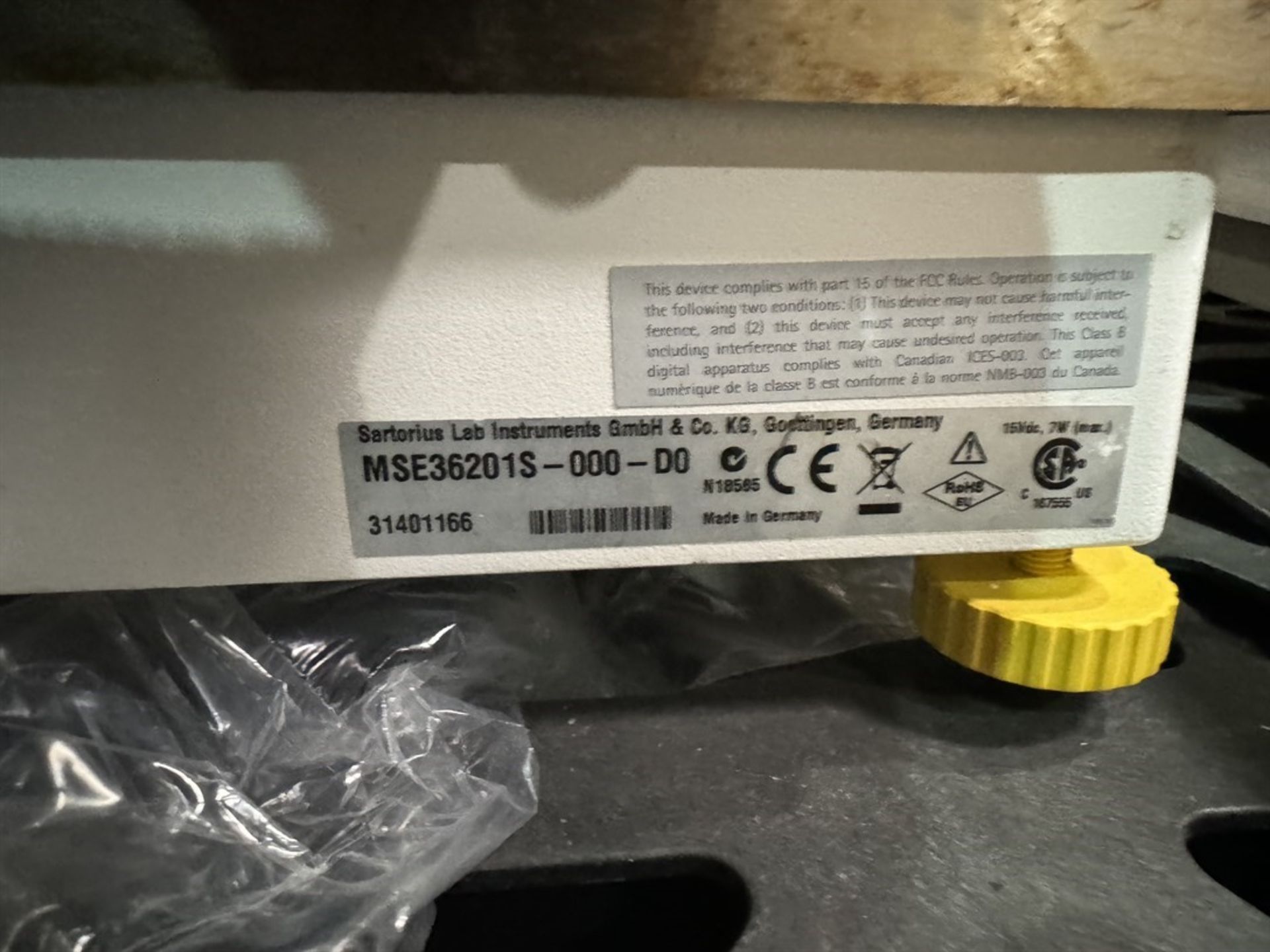 SARTORIUS MSE36201S-000-D0 Benchtop Digital Scale, s/n 31401166 - Image 3 of 3