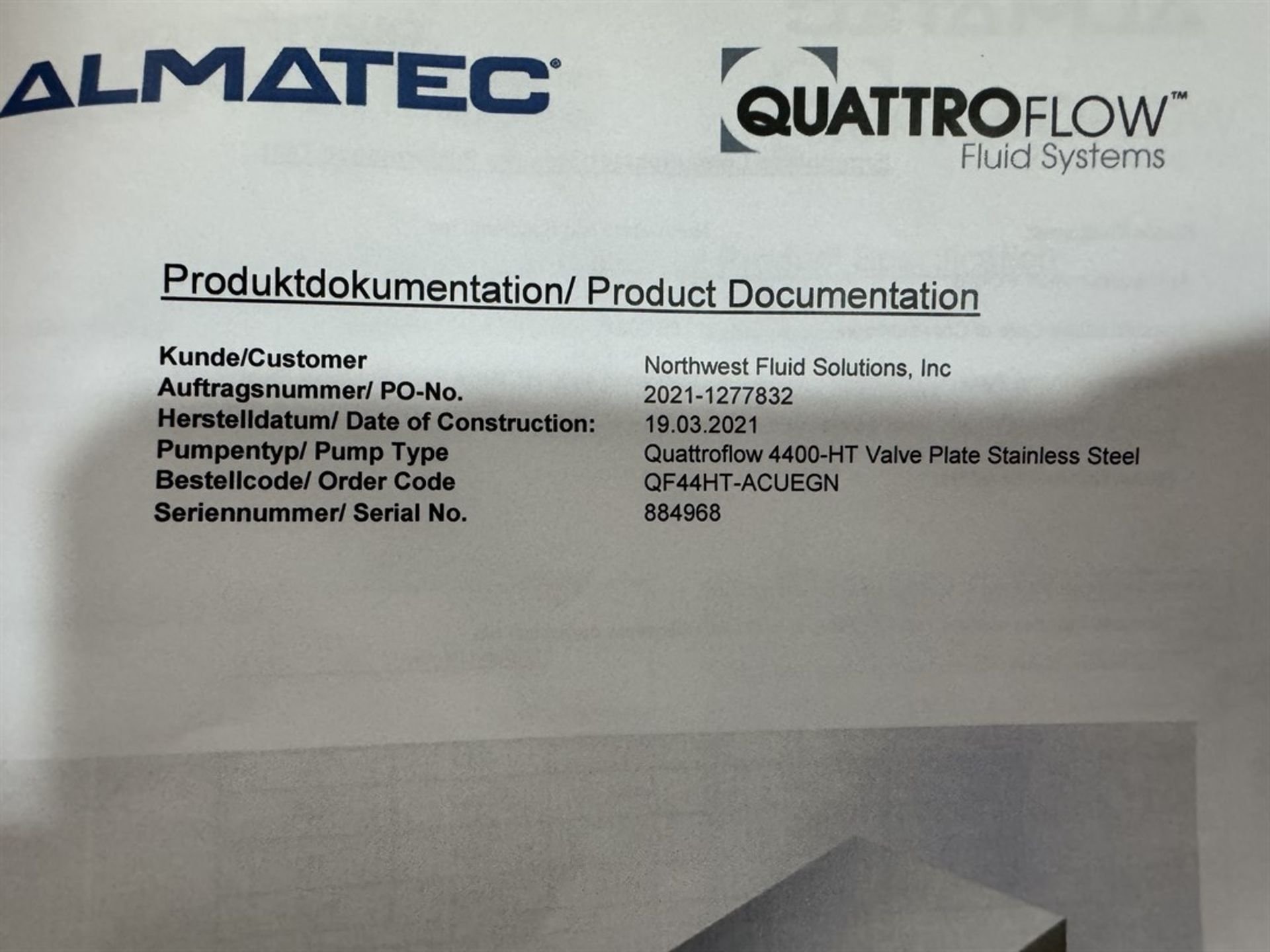 ALMATEC Quattroflow 440-HT Multi-Use Quaternary Diaphragm Pump, s/n 884968, 4-Piston, Eccentric - Image 4 of 6