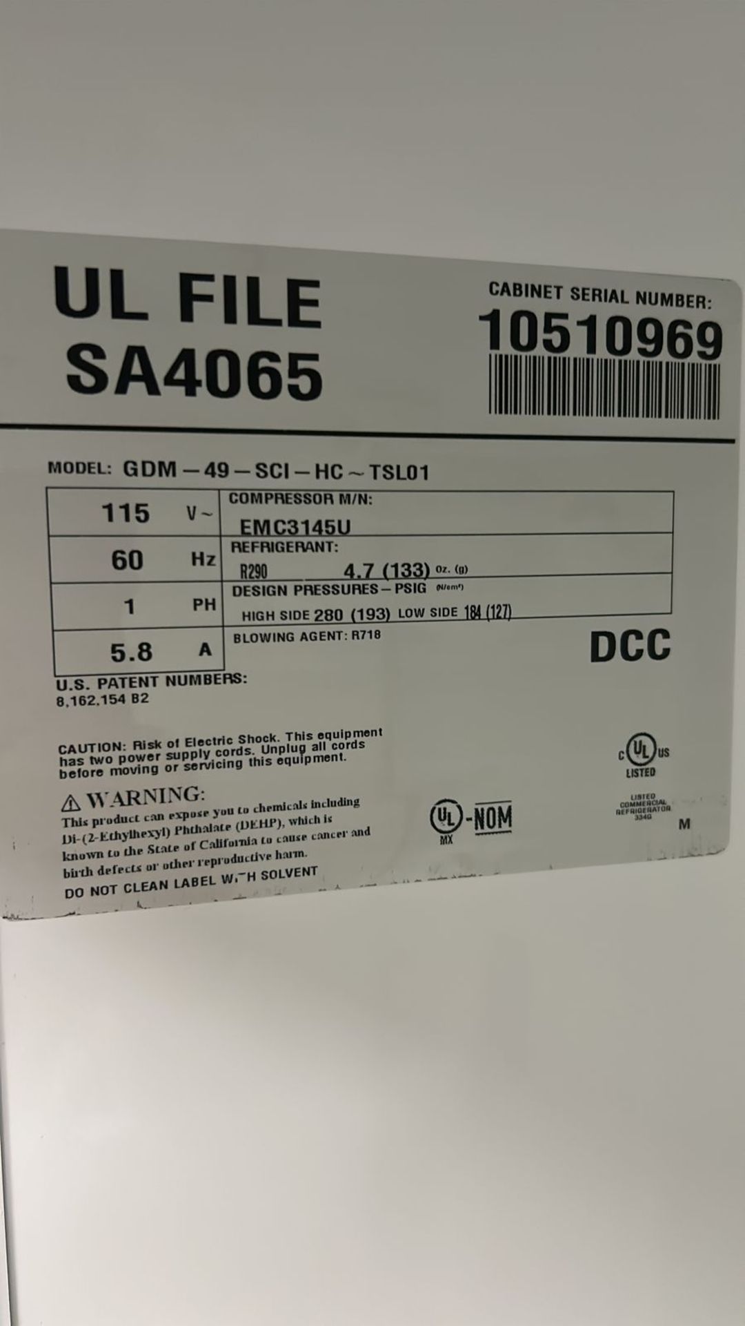 VWR GDM-49-SCI-HC-TSL01 Lab Refrigerator, s/n 10510969 - Image 2 of 2