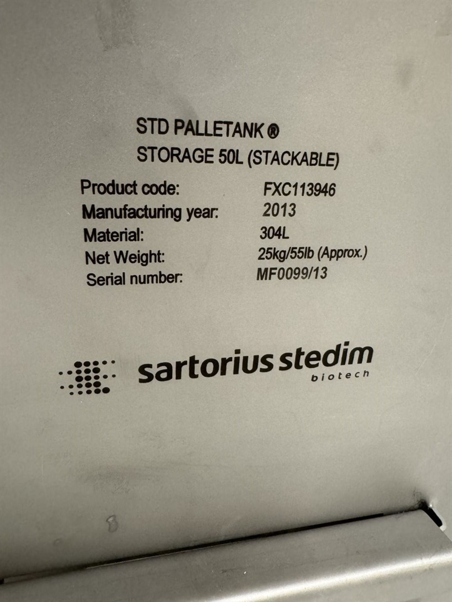 2014 SARTORIUS STEDIM TFF Filtration Skid w/ Touchscreen Control, Quatro Pump, STD Pallet Tank FXC - Image 20 of 20