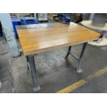 Wood Top Work Bench, 32" x 46", w/ WESTWARD 4YR98G 4" Bench Vise