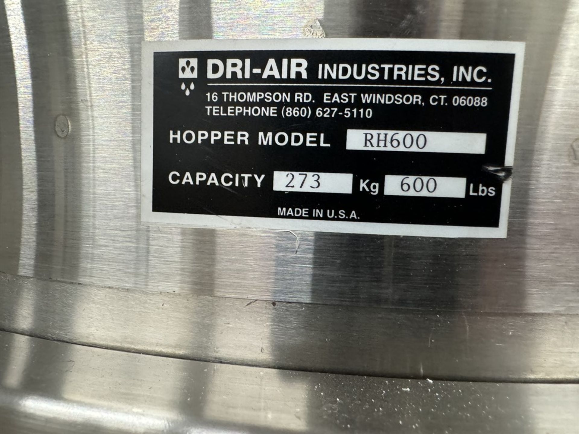 2020 DRI-AIR INDUSTRIES APD-11 Portable Desiccant Dryer, s/n D22978, w/ RH600 Hopper - Image 9 of 9