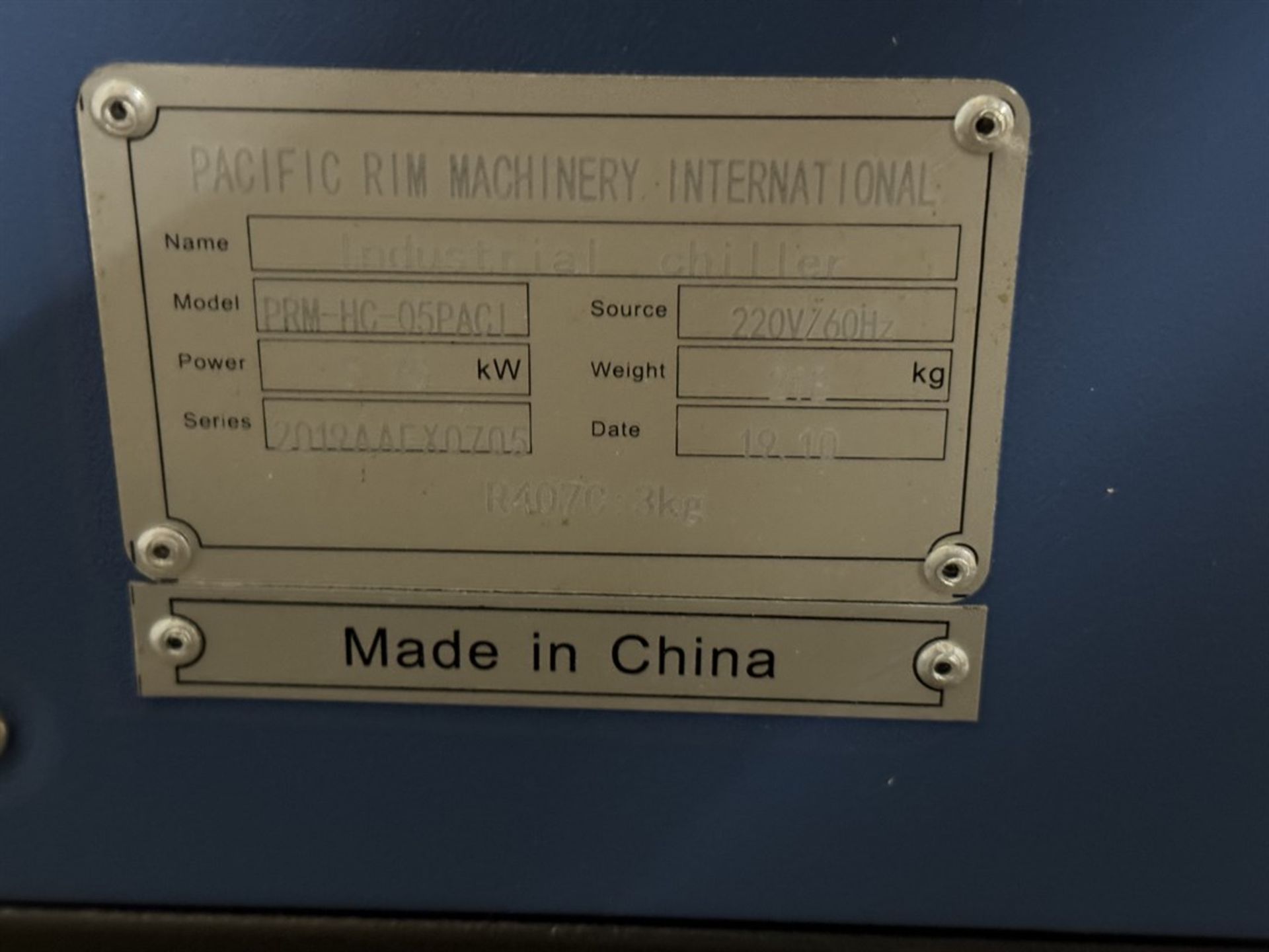 2019 PACIFIC RIM MACHNERY PRM-HC-05PACI 5Ton Chiller, s/n 2019AAFX0705 - Image 5 of 6