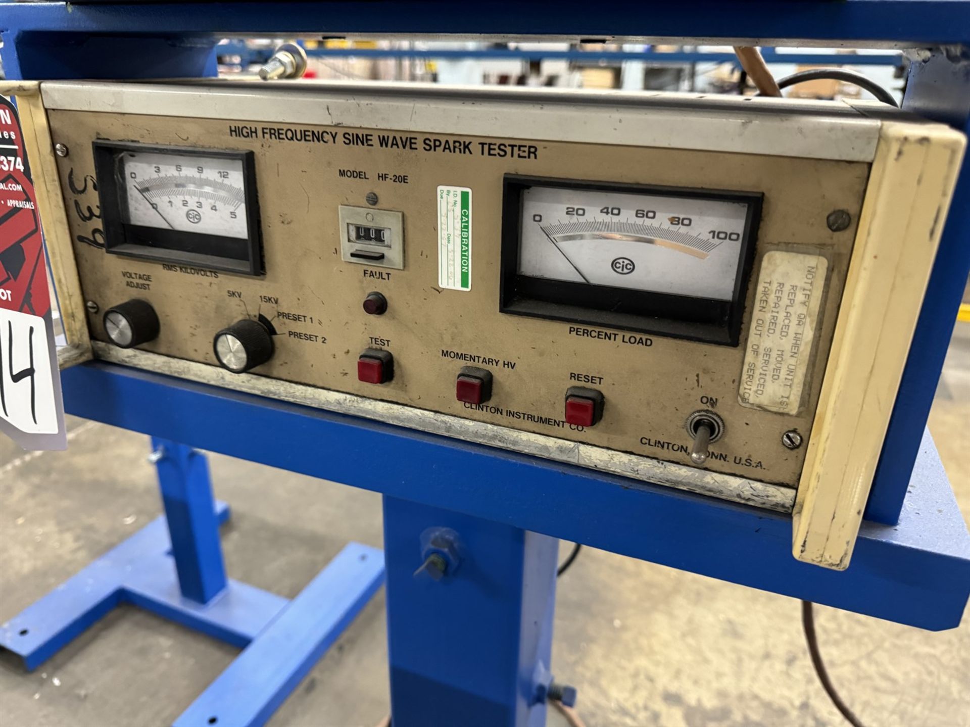 Jacket Extrusion Line (#2)-CLINTON HF-20E Spark Tester w/Bead Box, s/n E3988 - Image 3 of 4