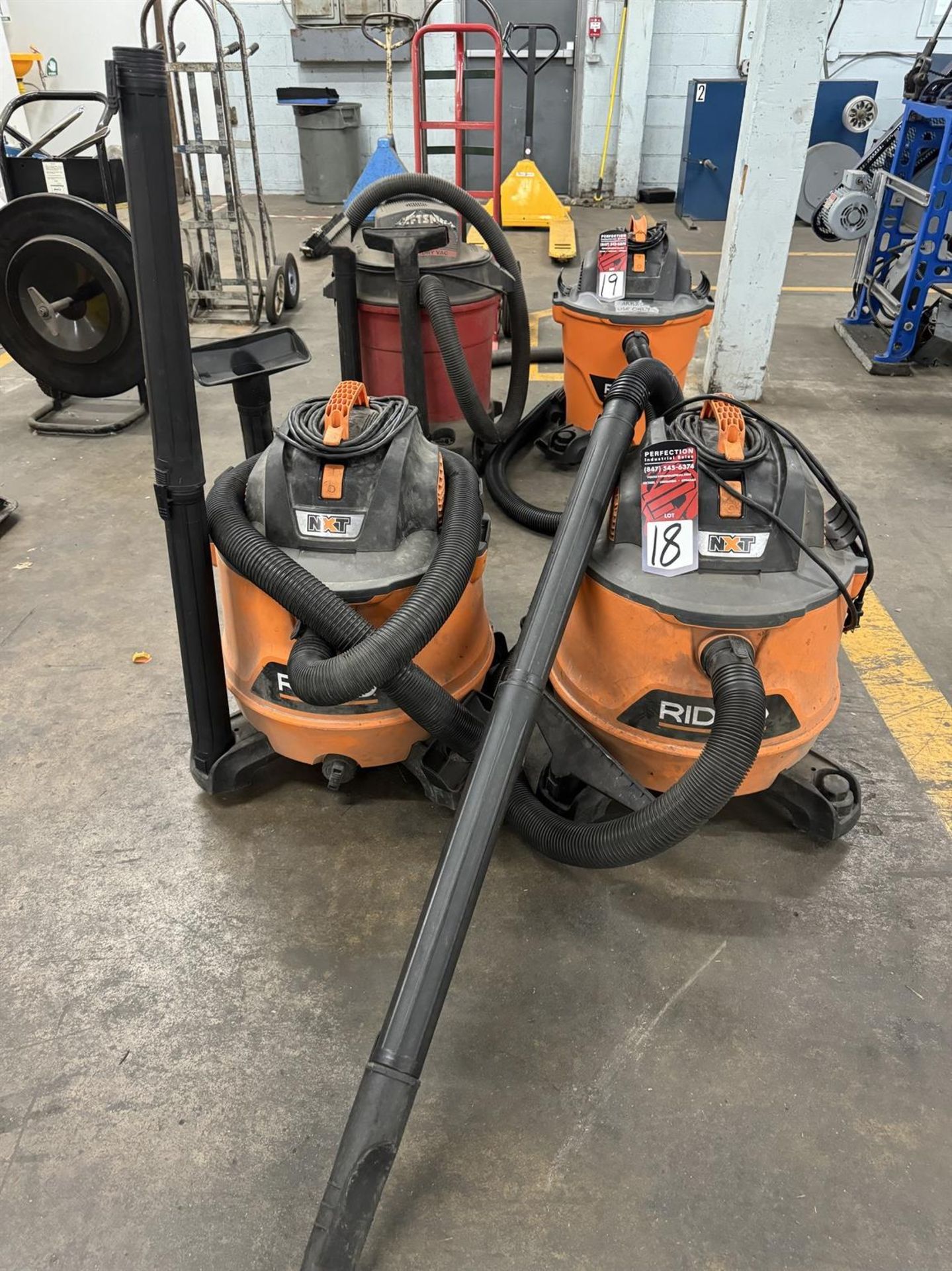 Lot of (2) RIDGID NXT Wet/Dry Shop Vacuums