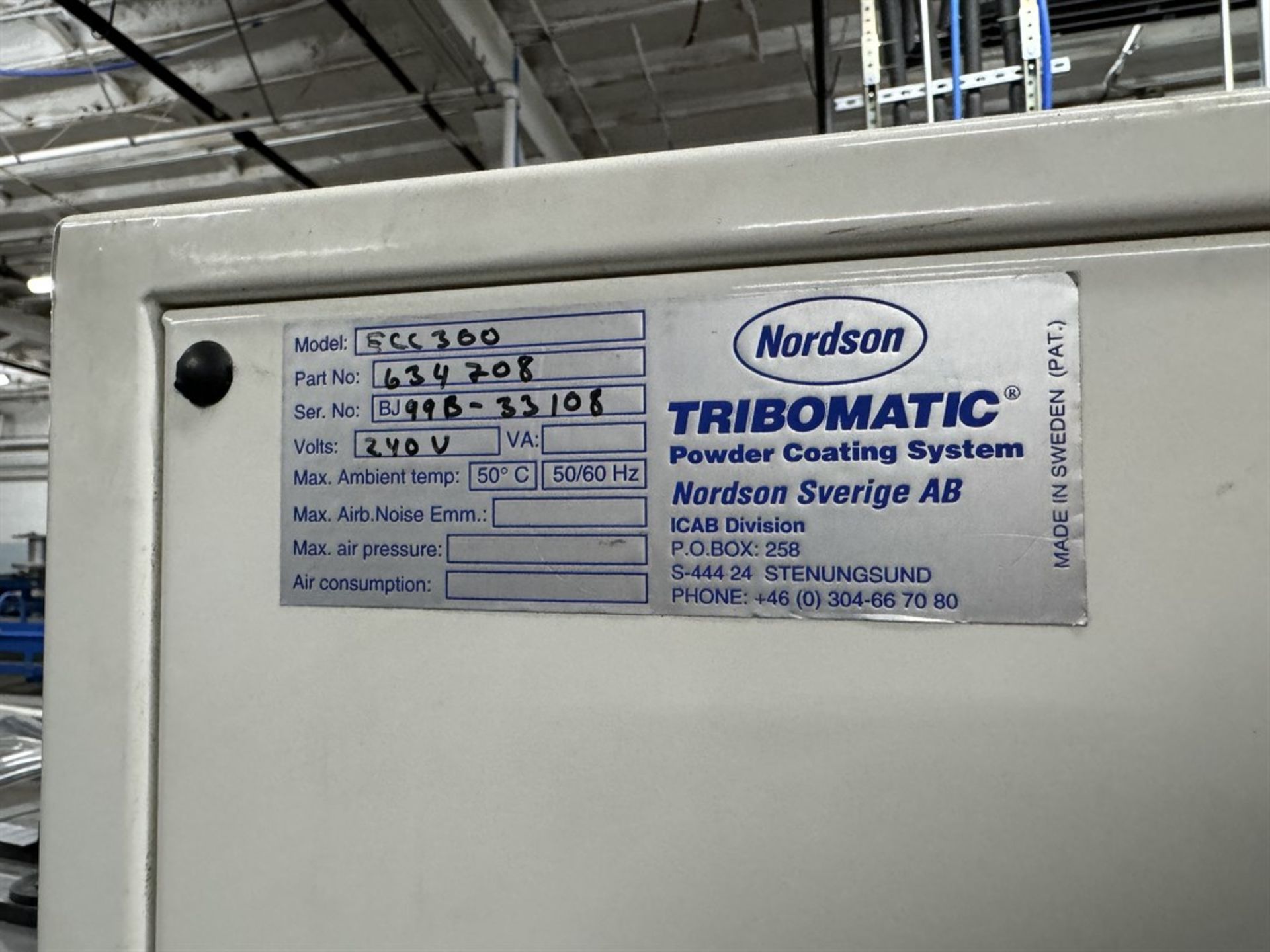 NORDSON Tribomatic Talc Applicator, Model EHCC300, #BJ99B-33108 - Image 6 of 7