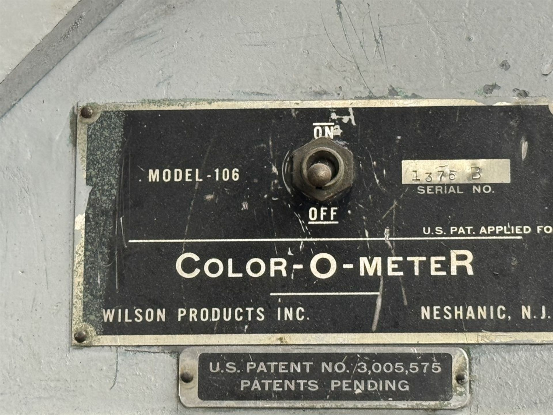 Jacket Extrusion Line (#2)-WILSON 106 Color Meter, s/n 1375B - Image 3 of 3