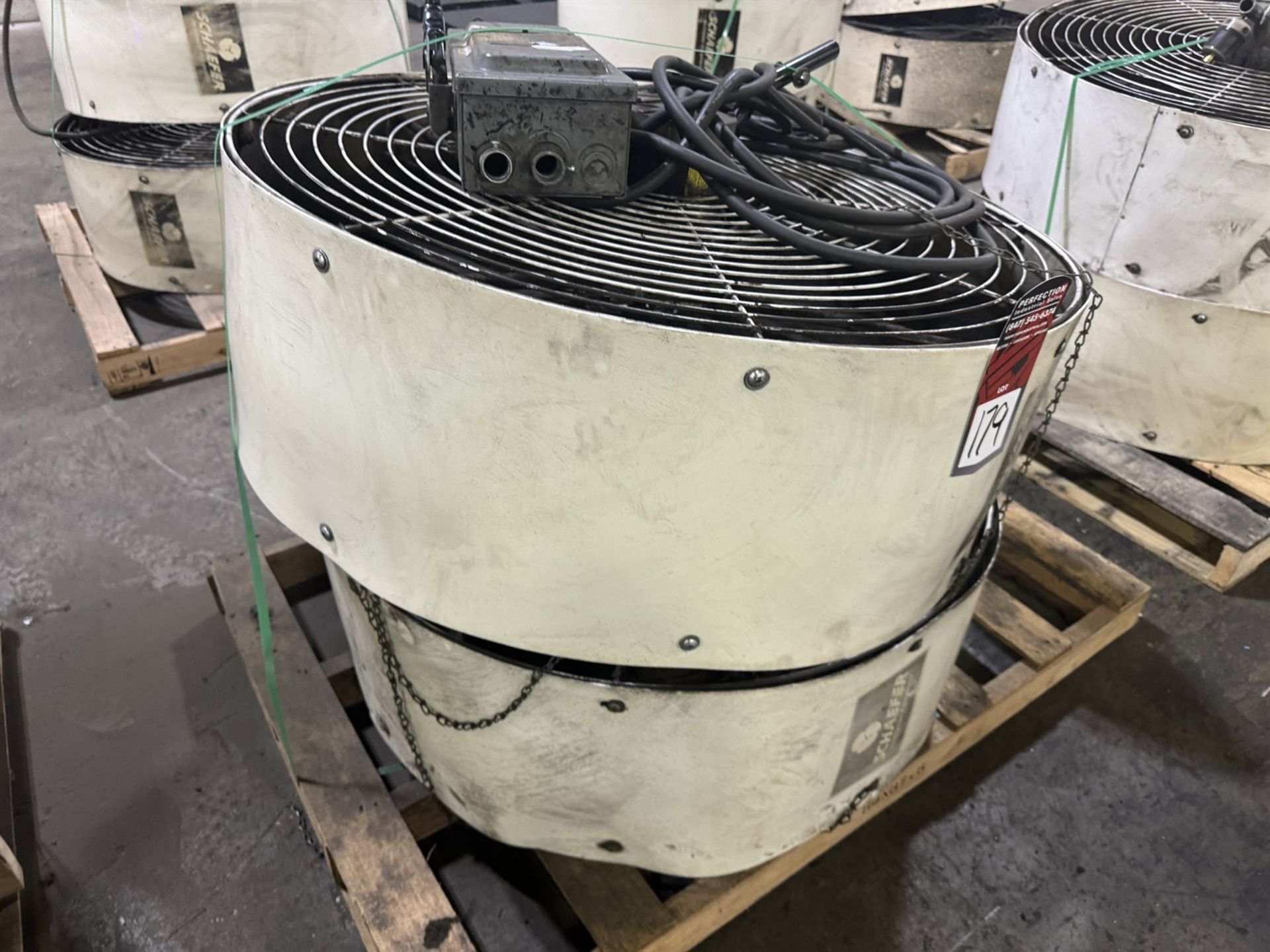 Lot of (2) SCHAEFER 36" Industrial Fans, 3 PH - Image 2 of 2