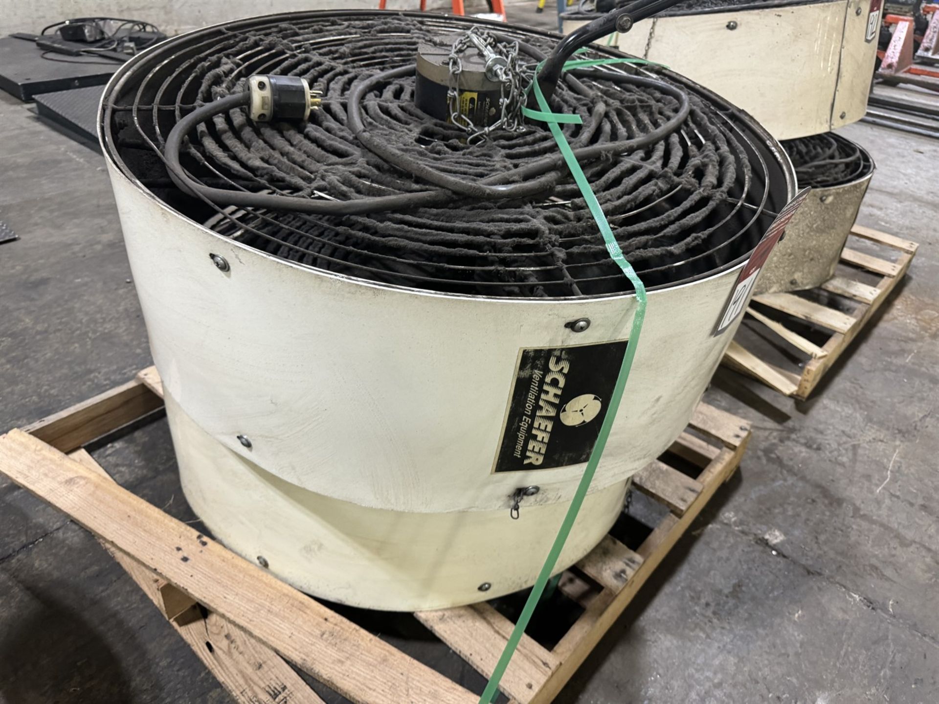 Lot of (2) SCHAEFER 36" Industrial Fans, 3 PH