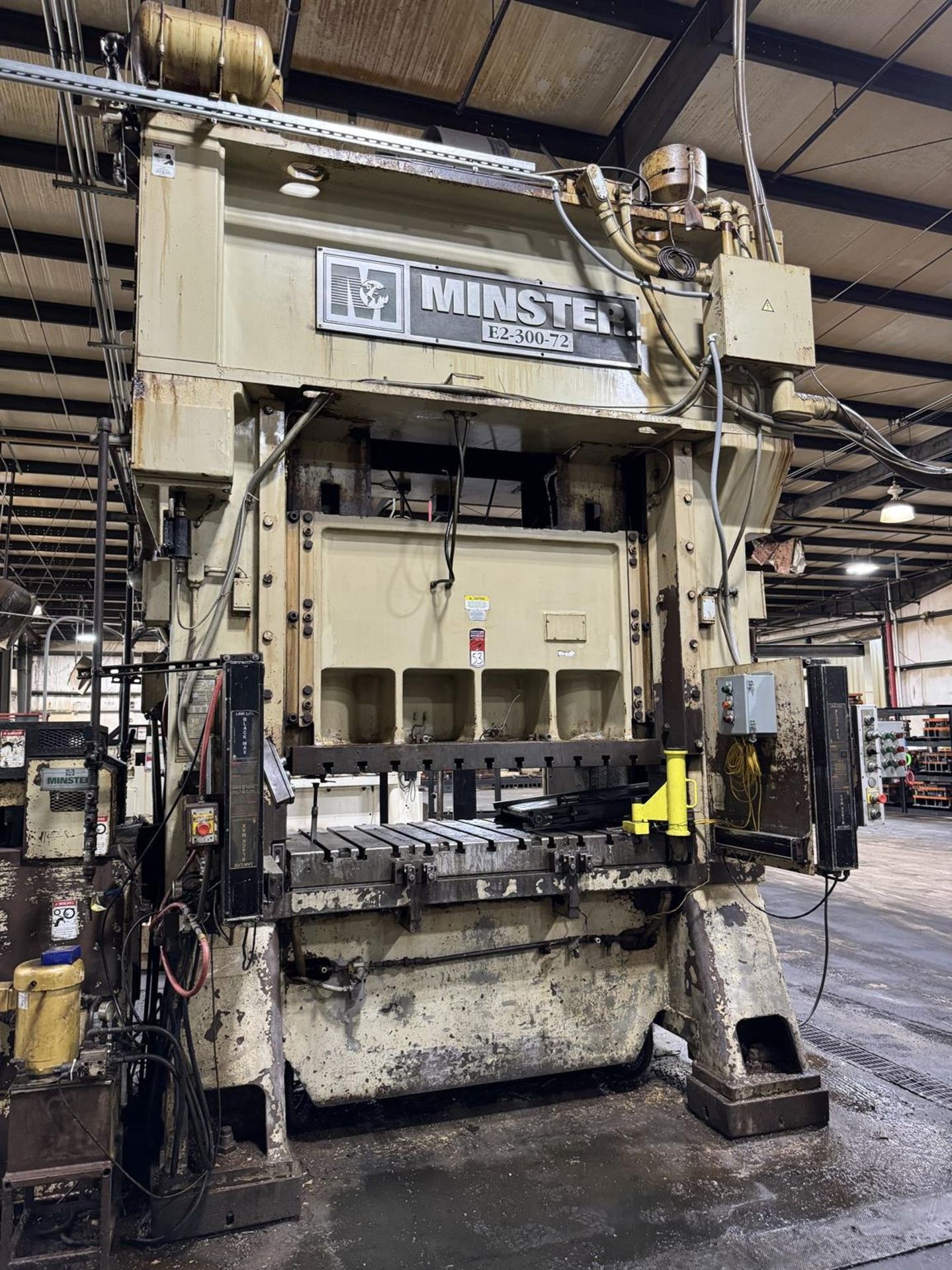 1997 MINSTER E2-300-72 HeviStamper 300 Ton Straight Side Press, s/n 29120, w/72”x 36” Bed, 26”