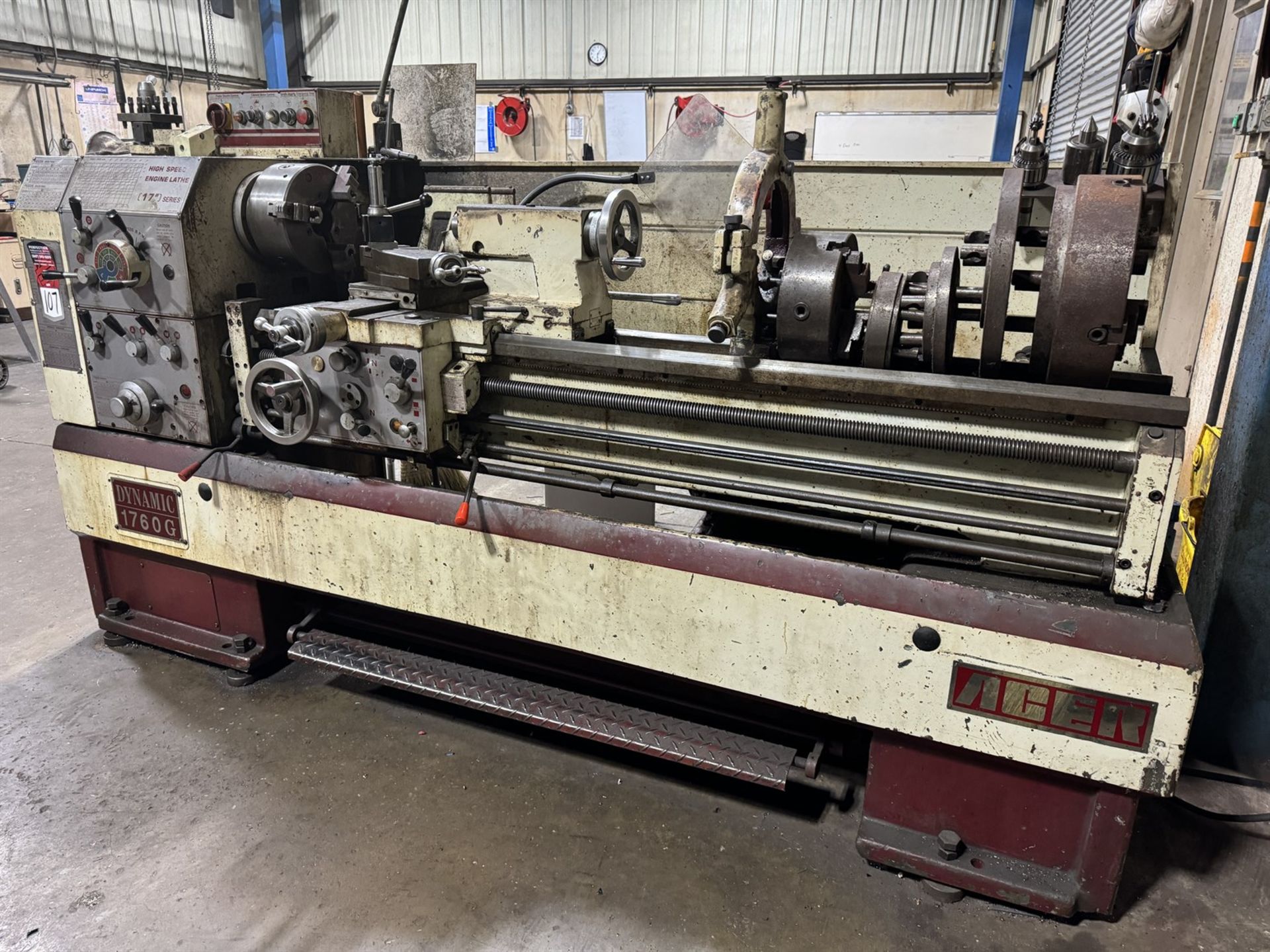 ACER DYNAMIC 1670G 16”x 70” Gap Frame Engine Lathe, s/n 96101009, 50-1800 RPM, Threading, 10” 3- - Image 2 of 7