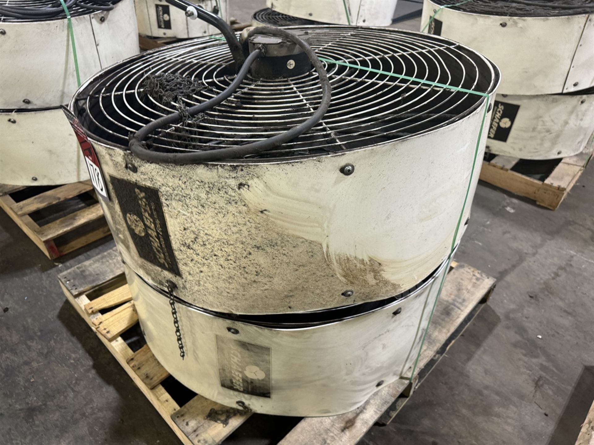 Lot of (2) SCHAEFER 36" Industrial Fans, 3 PH