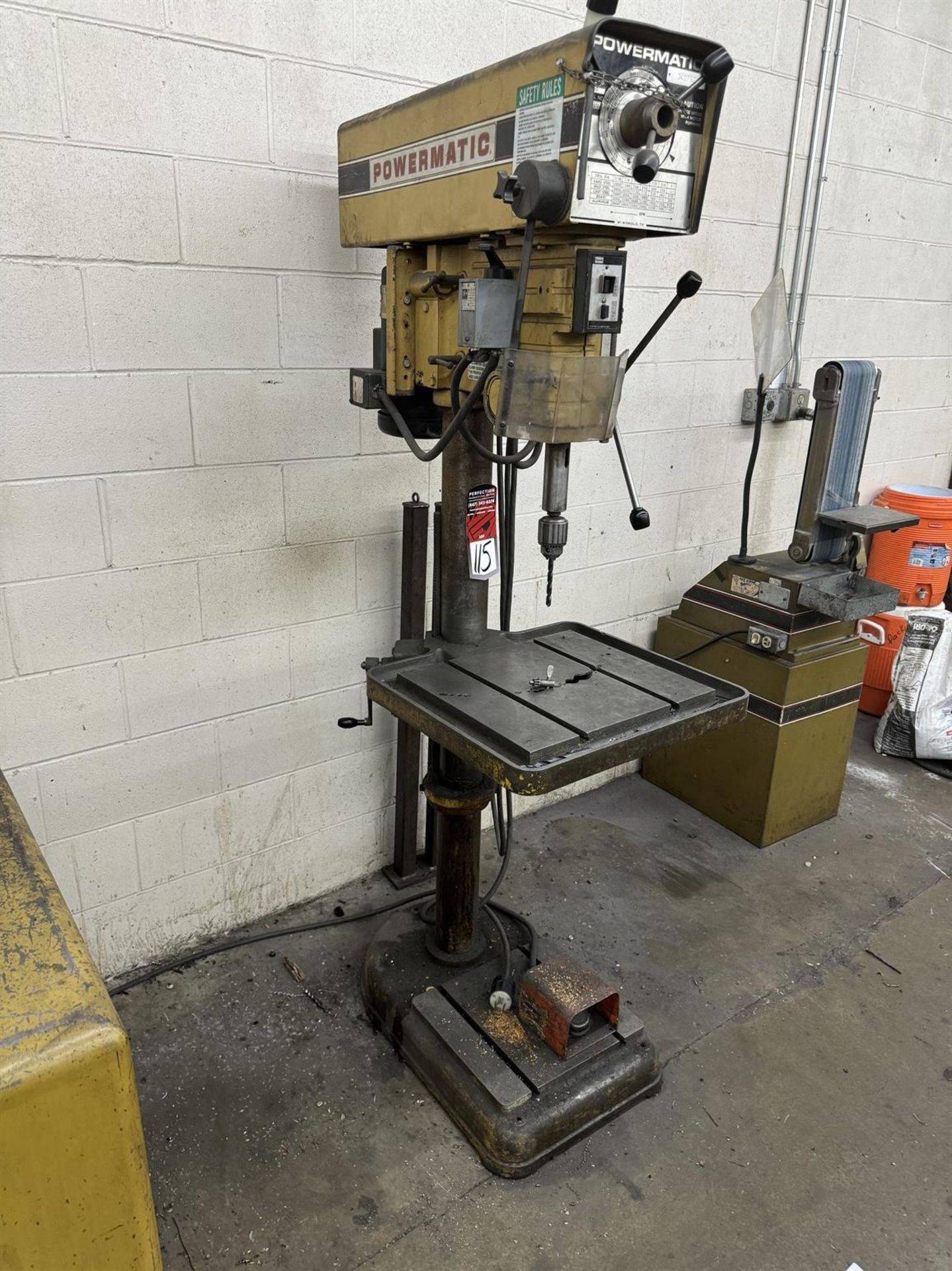 POWERMATIC 1200 Drill Press, s/n 9620V172, 250--2000 RPM, 15.5" x 18" Table, 10" Throat - Image 2 of 6