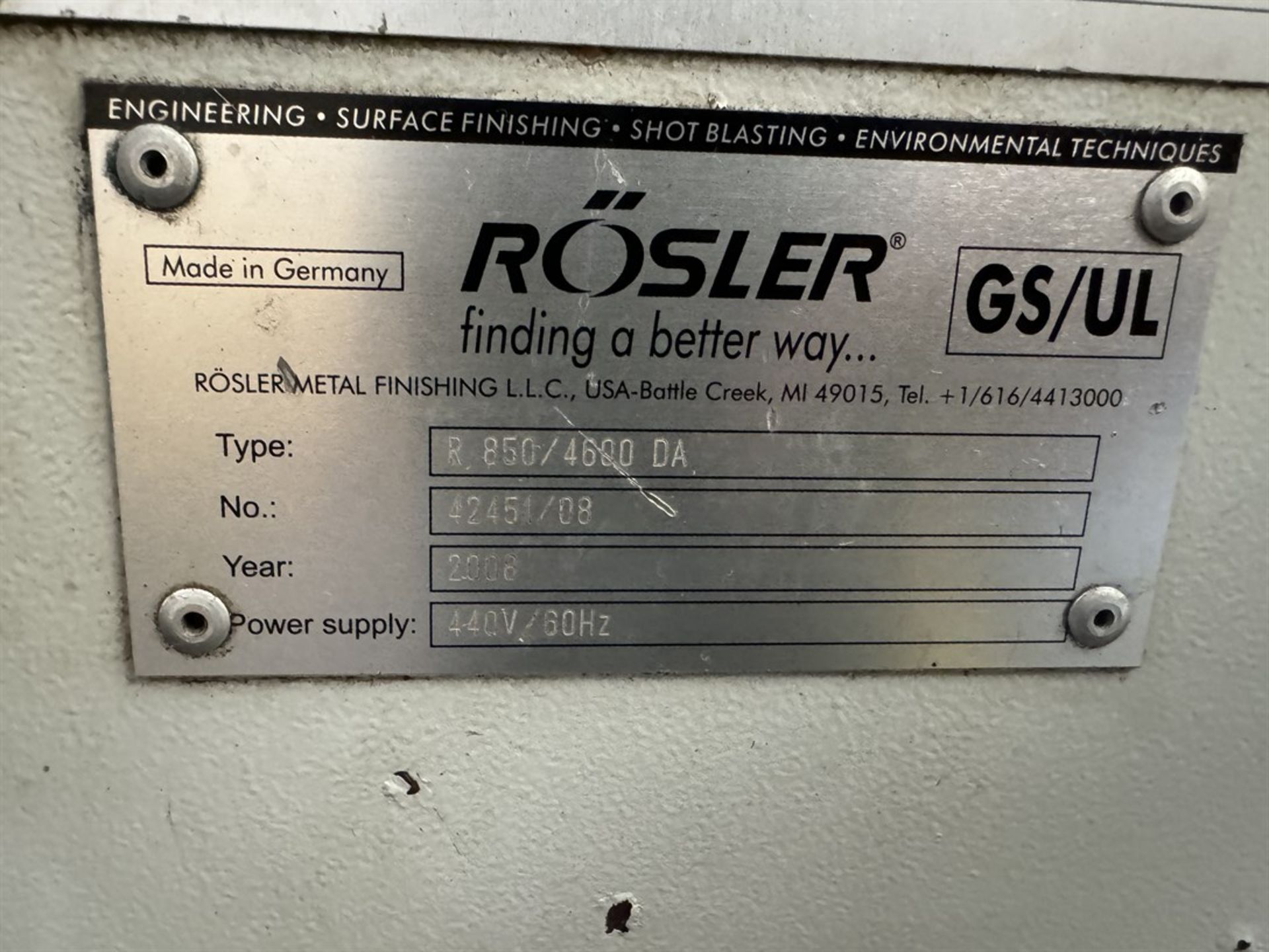 2008 ROSLER R 850/4600 DA Continuous Flow Linear Finisher, s/n 42451/08 - Image 10 of 10