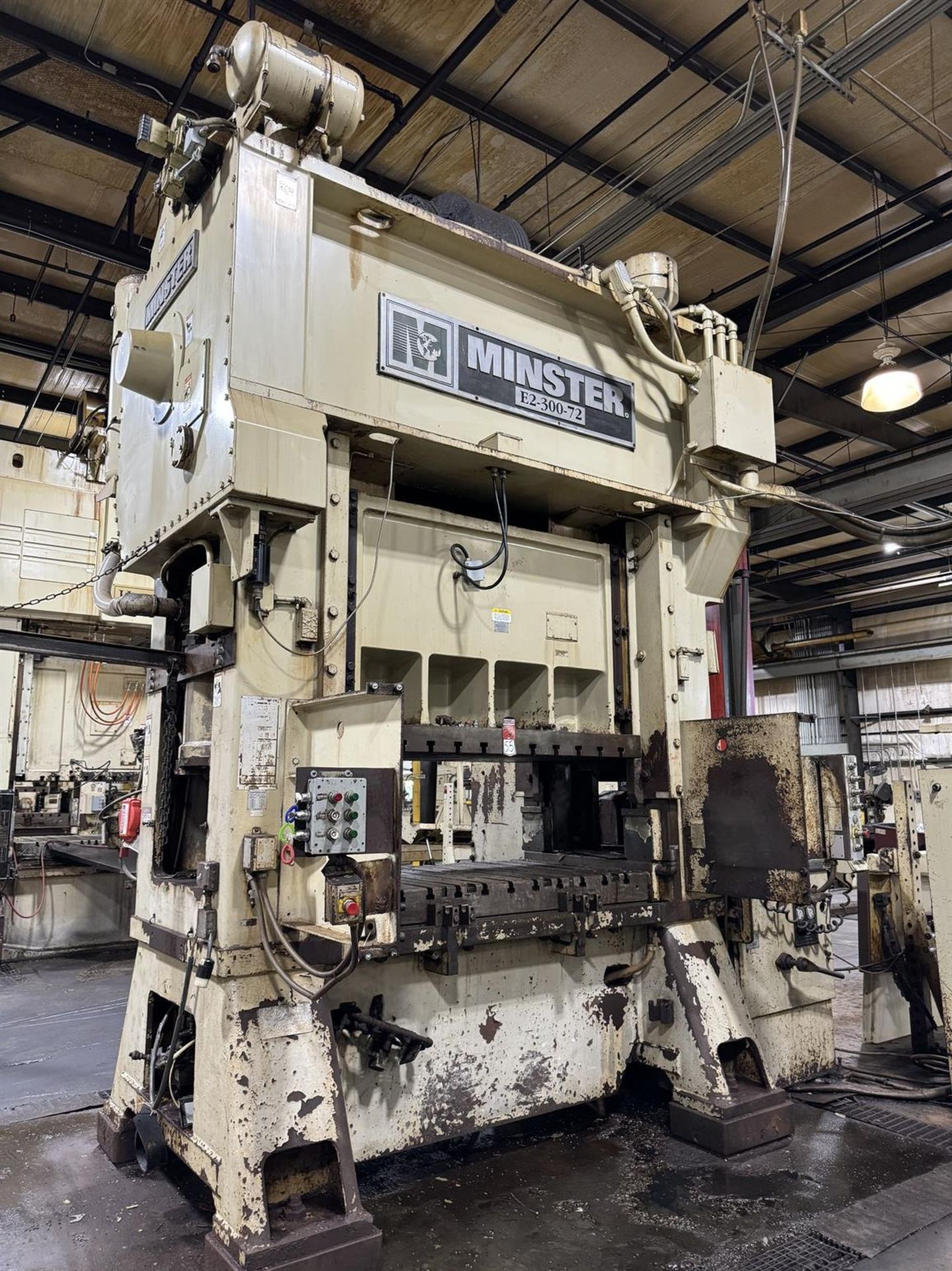 1997 MINSTER E2-300-72 HeviStamper 300 Ton Straight Side Press, s/n 29119, w/72”x 36” Bed, 26”