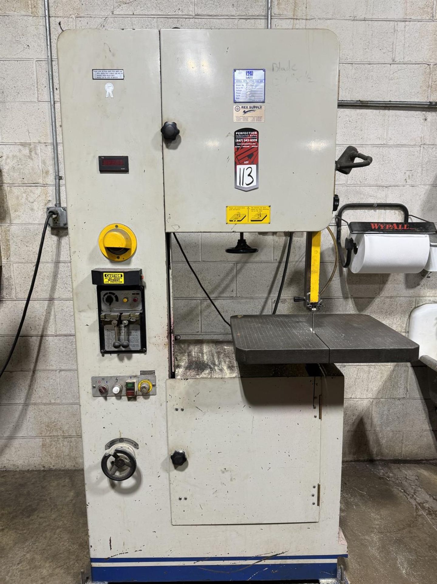 PRO CUT RF66KV5 Vertical Bandsaw, s/n V5.1196, 23.5" x 19.75" Table, 20.5" Throat, Blade Welder - Image 3 of 6