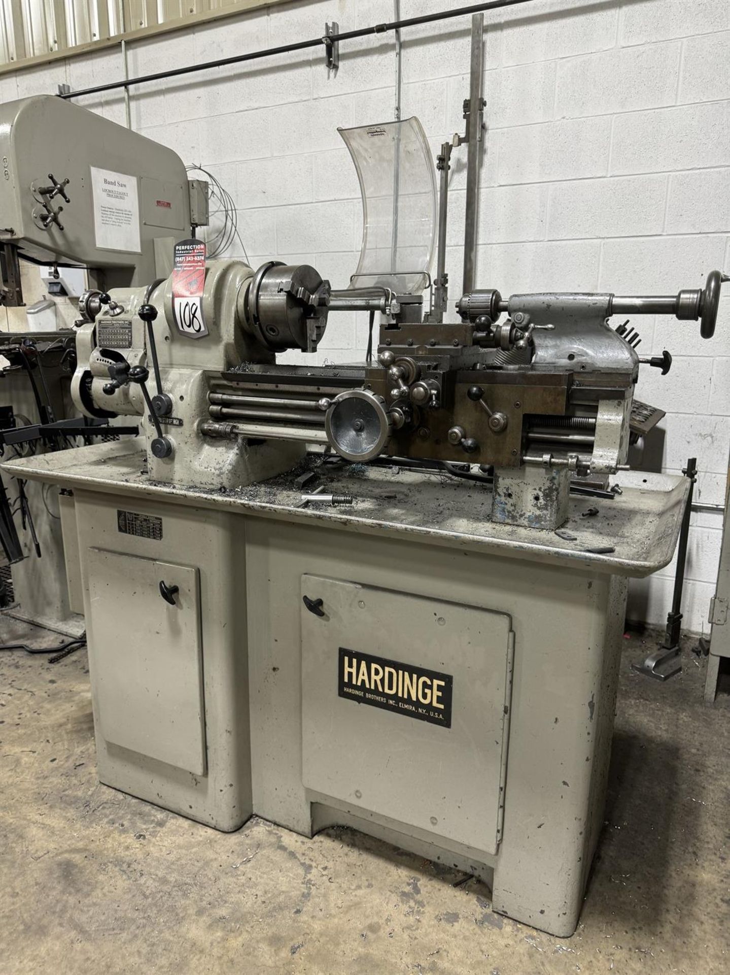HARDINGE Precision Lathe, s/n na, 6" 3-Jaw Chuck, Tool Post, Tailstock, 27-1750 RPM Spindle Speed