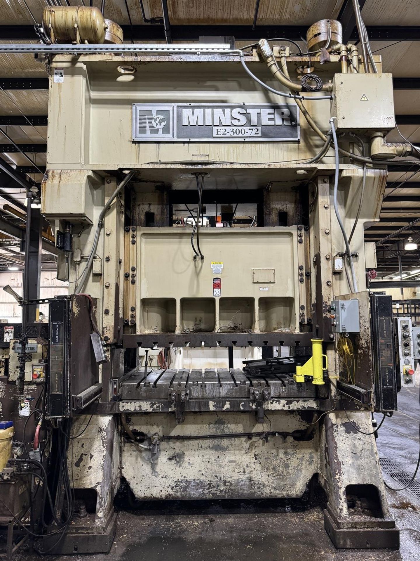 1997 MINSTER E2-300-72 HeviStamper 300 Ton Straight Side Press, s/n 29120, w/72”x 36” Bed, 26” - Image 2 of 11