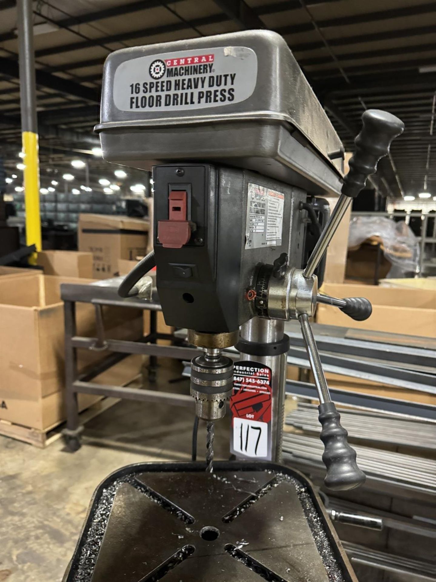 CENTRAL MACHINERY 16-Speed Heavy Duty Drill Press, s/n 355851522, 200-3630 RPM, 11.5" x 11.25" - Image 3 of 5