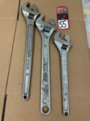 Lot Comprising DIAMOND ALLOY and PITTSBURGH 24" Adjustable Wrenches w/ ARMSTRONG 18" Adjustable