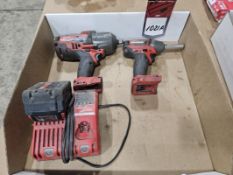 Lot Of (2) Milwaukee Cordless Impact Wrenches, (1) M18 1/2” Impact Wrench Cat. No. 2763-20, (1)