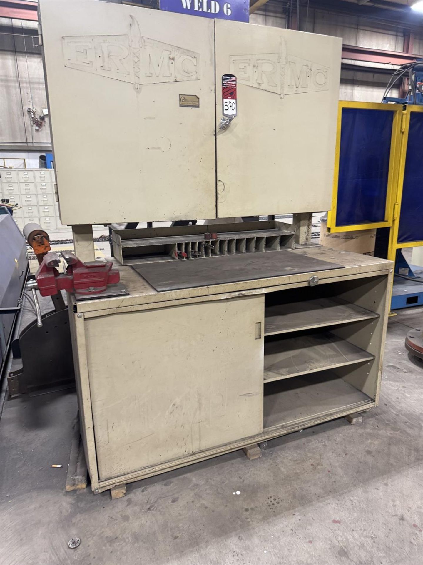 Work Bench With Cabinets 5' x 2'-6", With WILTON Vise