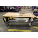 METAL/WOOD SHOP TABLE, ULINE, 6' X 2 1/2'