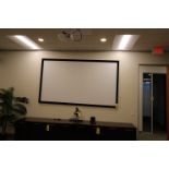 VIDEO PROJECTOR, OPTIMA , w/ 58" X 105" screen, ceiling mounted (has to be removed)