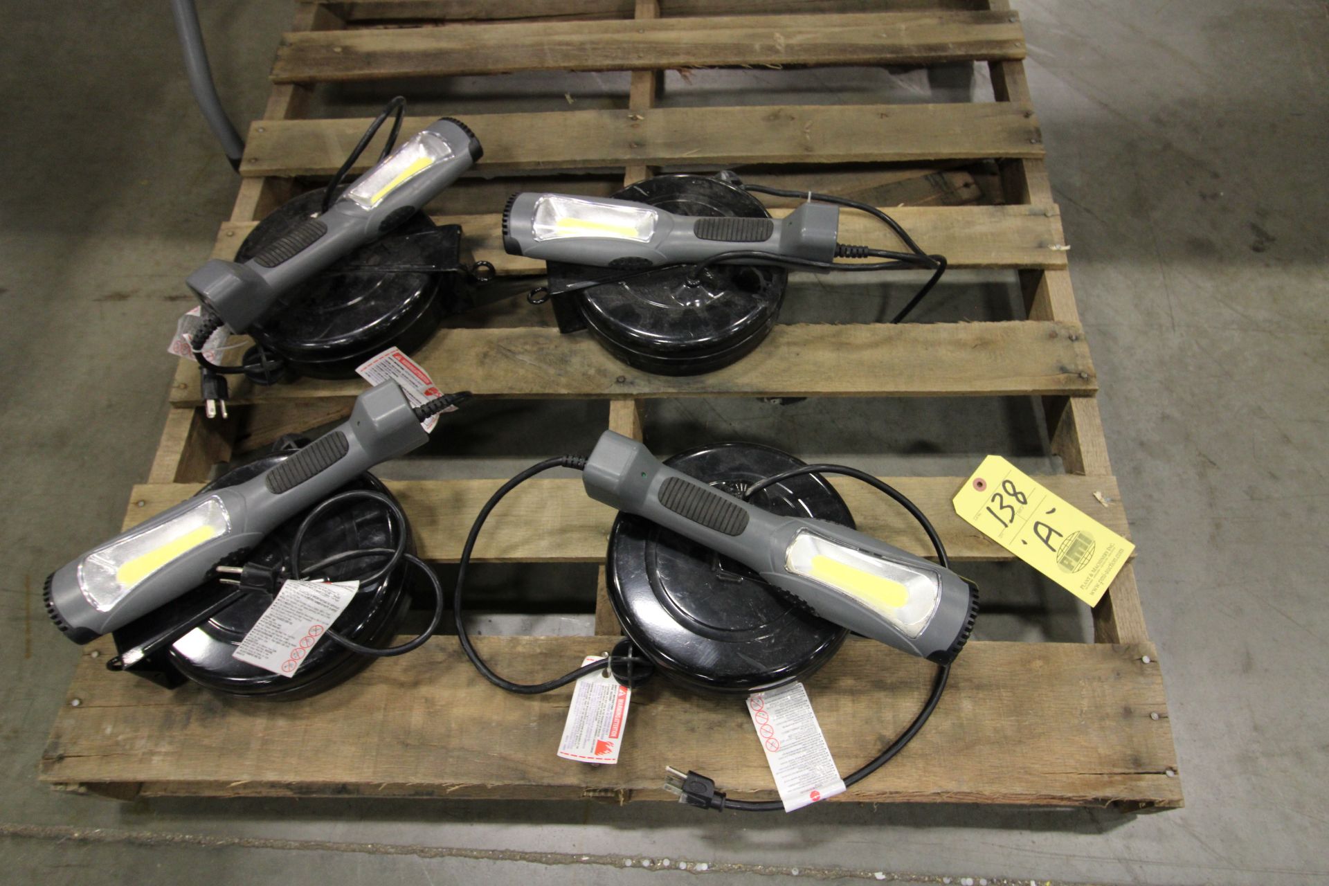 LOT OF (4) PROLITE MDL. 5030AM , WORK LIGHTS, LED,1300 LUMEN CORD REEL